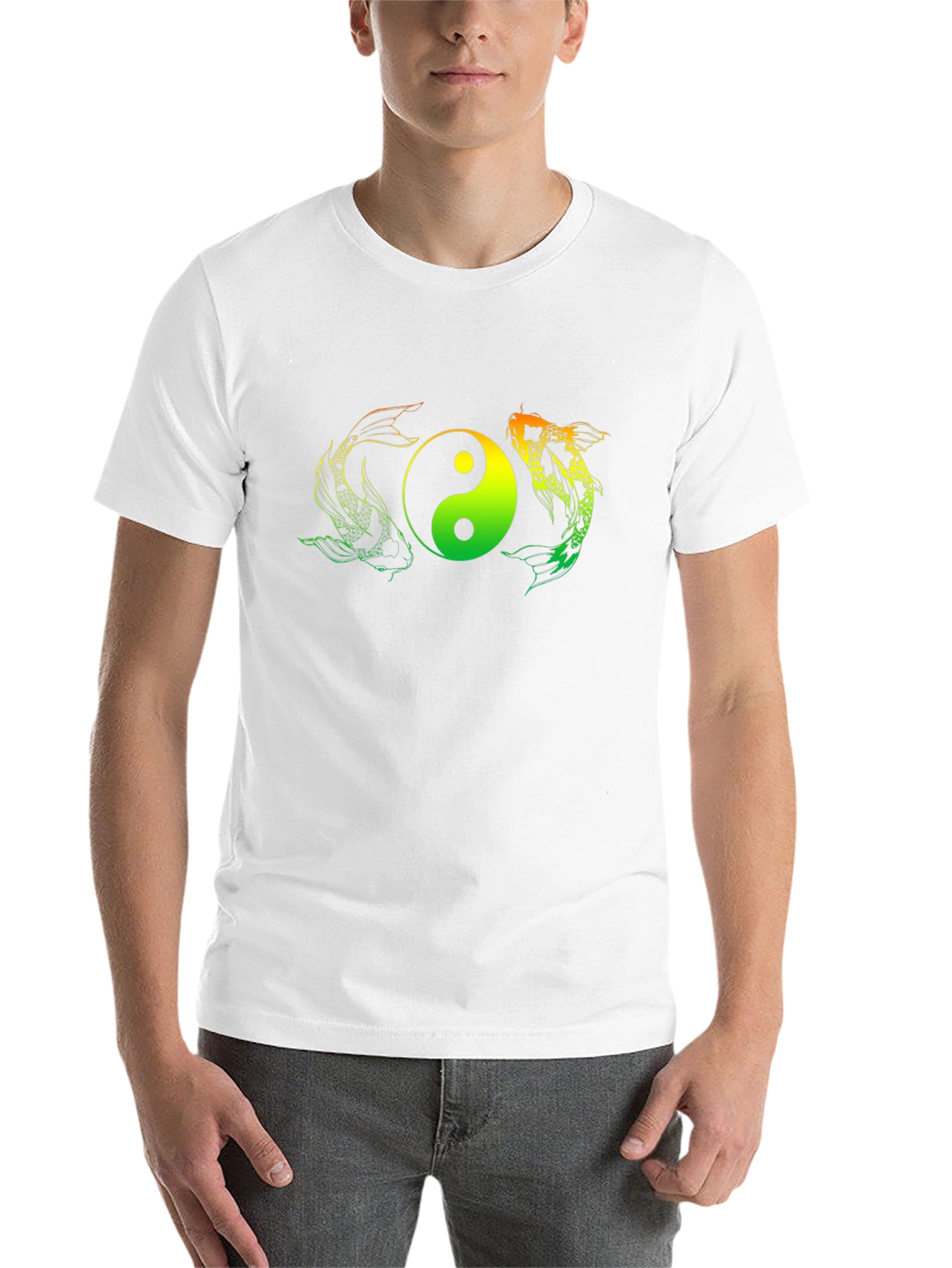 Black Yin Yang Koi Fish Graphic Tee - Black T-Shirt view 14