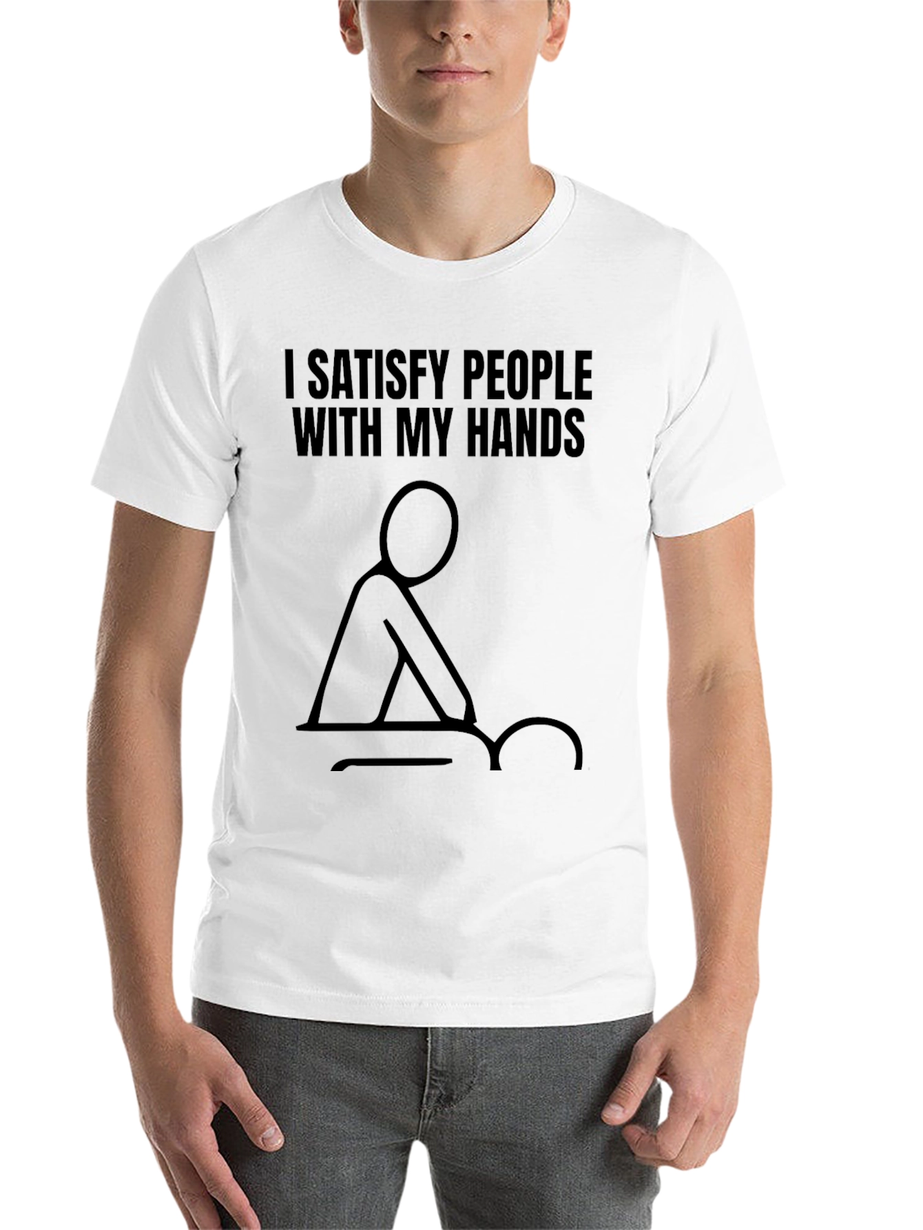 Black I Satisfy People Massage T-Shirt view 14