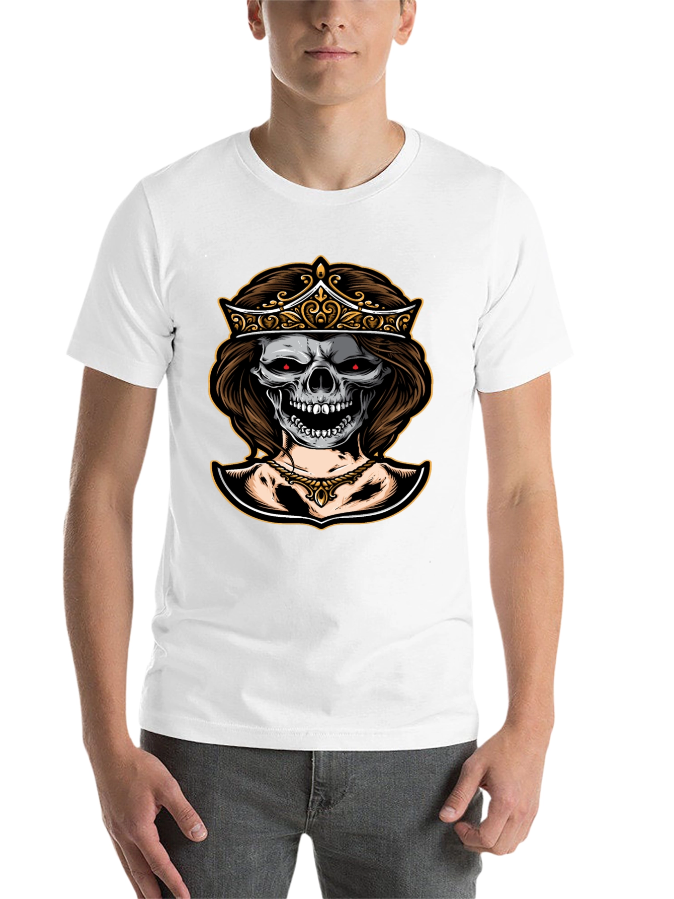 Black Skull Queen Graphic Tee - Dark Humor Fashion view 14