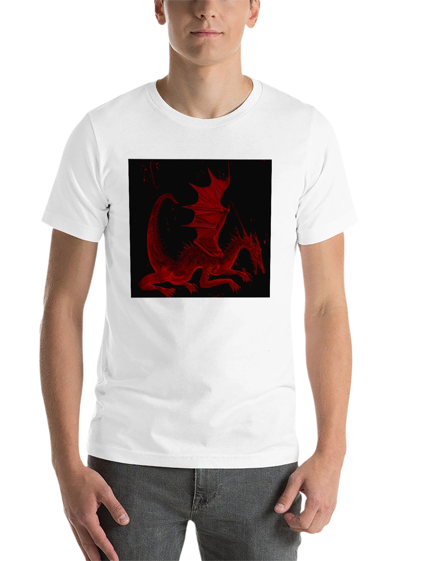 Black Red Dragon Graphic T-Shirt - Black view 14