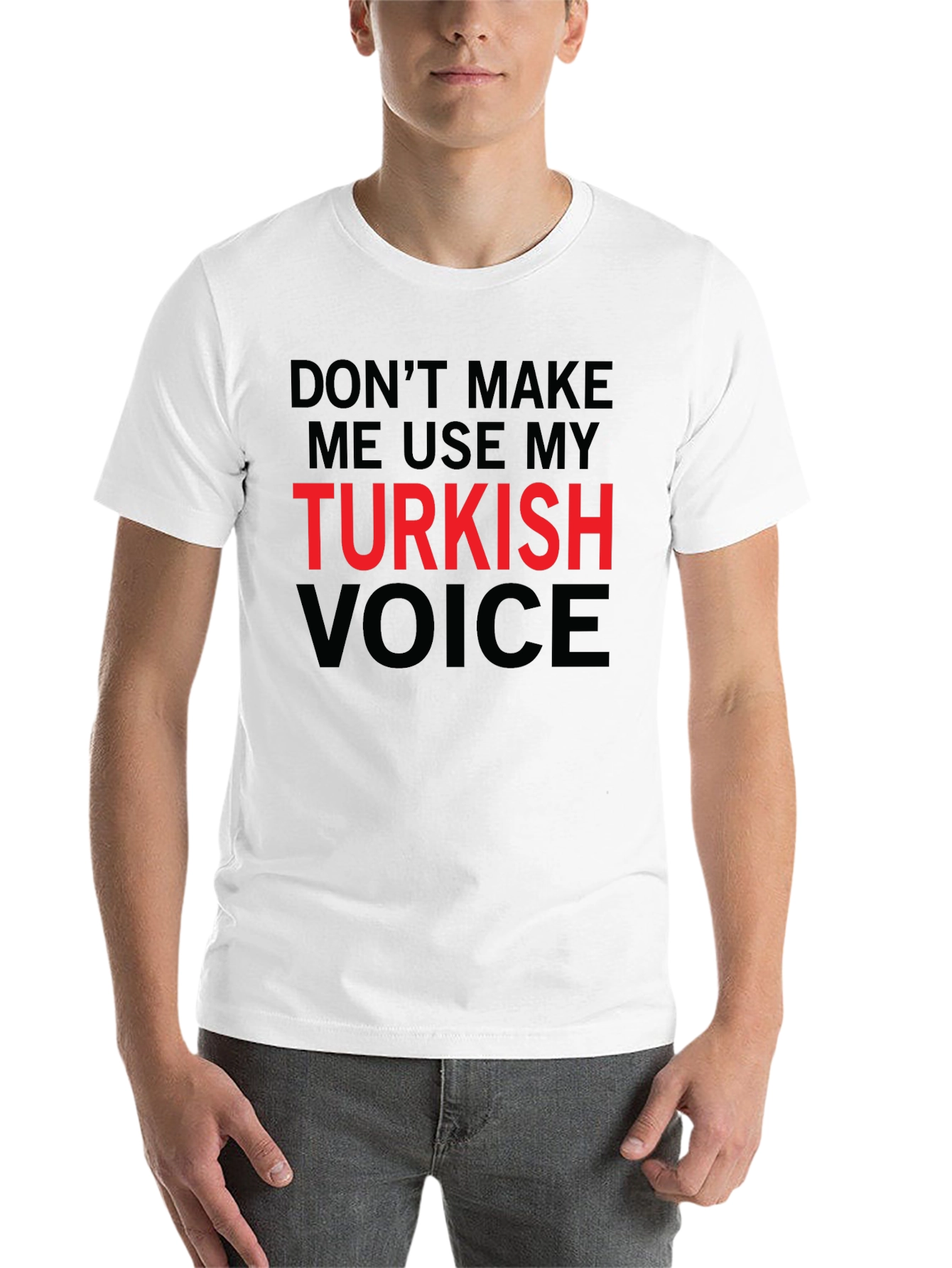 Black Funny Turkish Voice Graphic Tee view 14