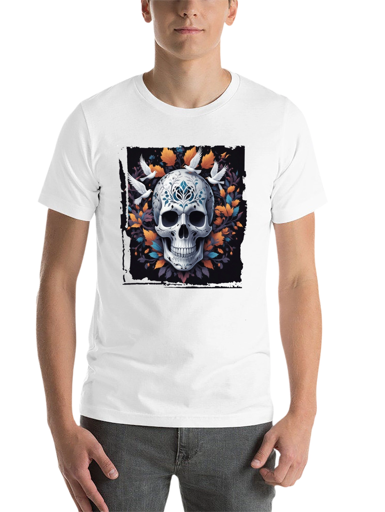 Black Skull & Dove Graphic Tee view 14