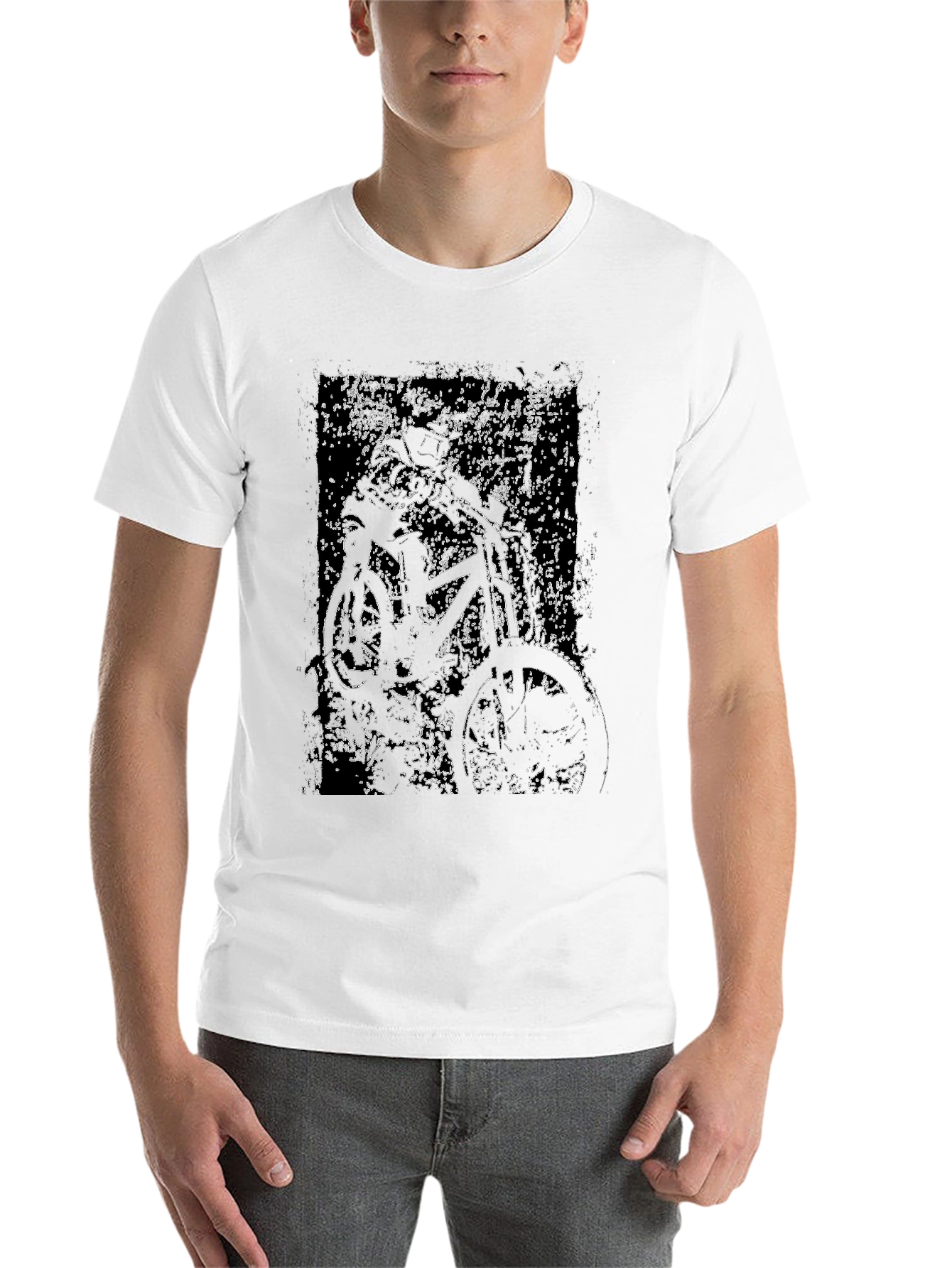 Black Abstract Bike Graphic Tee - Black view 14