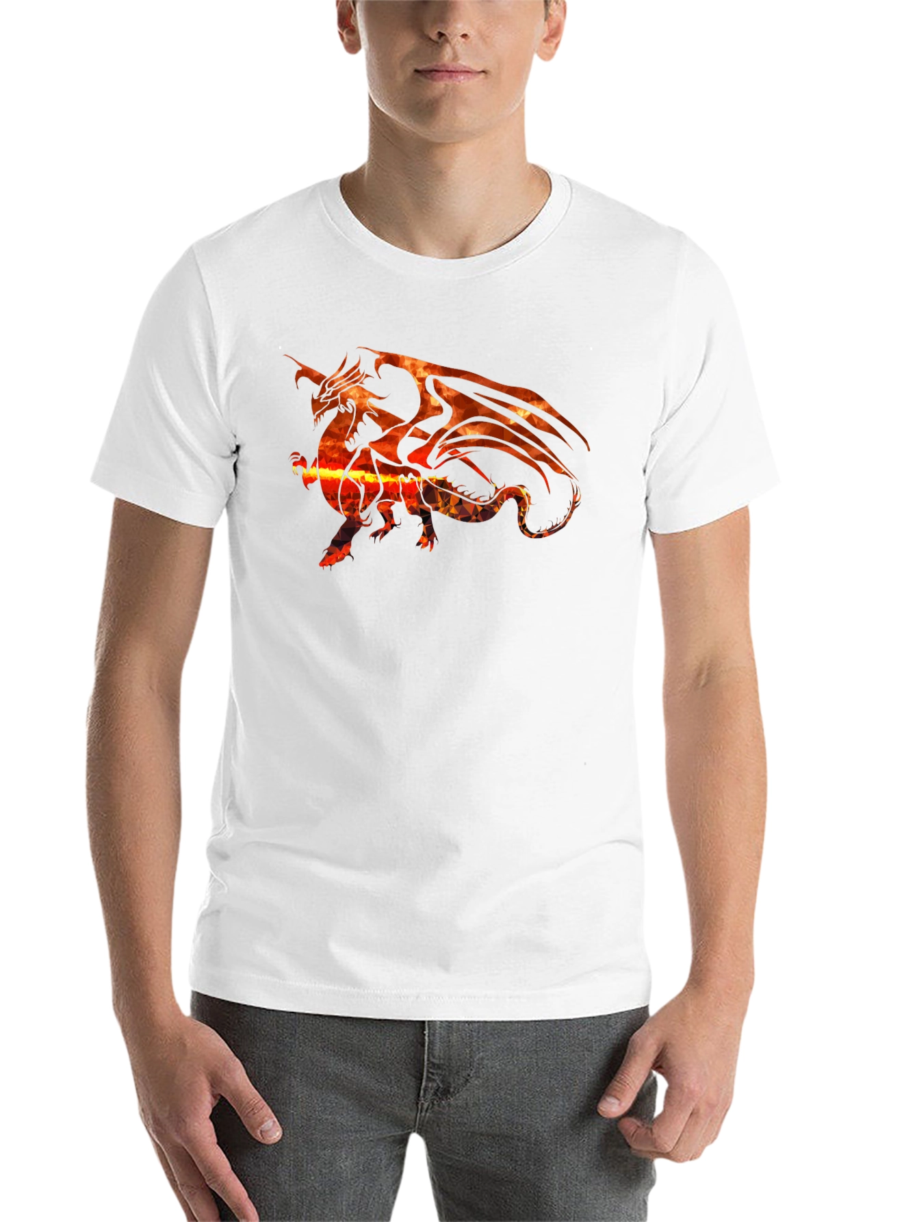 Black Fiery Dragon Graphic Black T-Shirt view 14