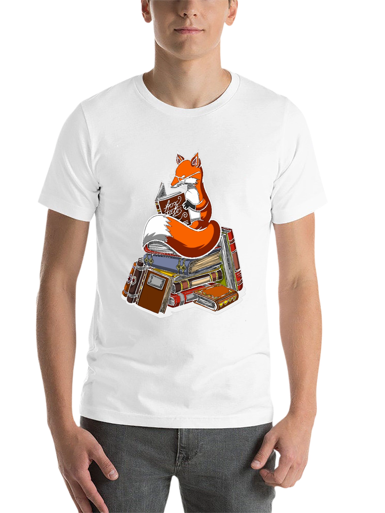 Black Fox Reading Book T-Shirt - Smart Animal Tee view 14