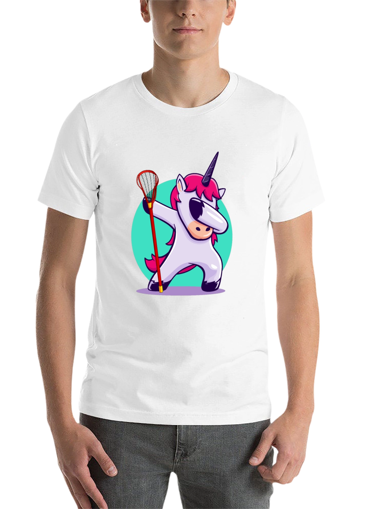 Black Unicorn Lacrosse Dabbing T-Shirt - Black view 14