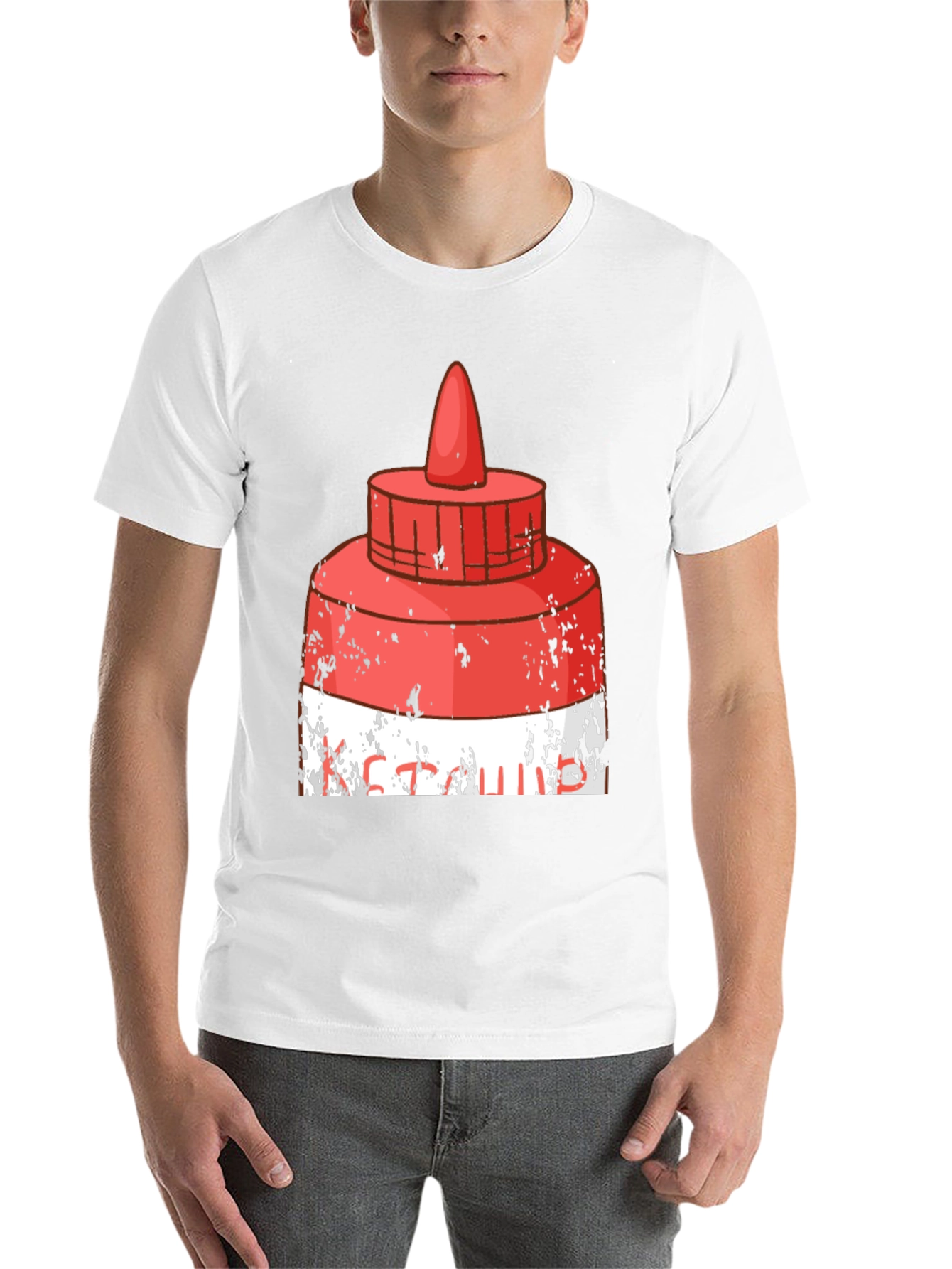 Black Funny Ketchup Graphic T-Shirt view 14