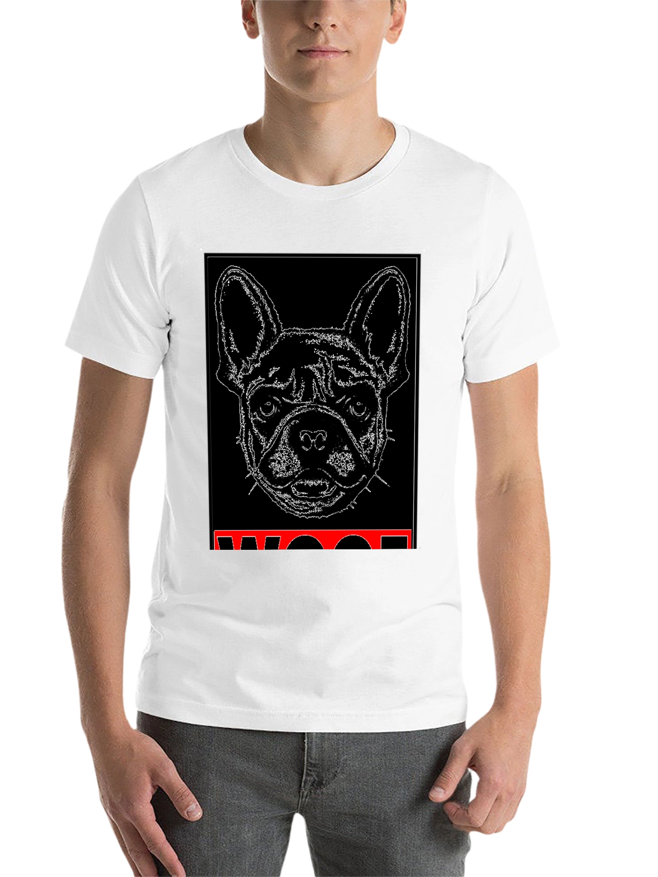 Black Woof Dog Graphic Black T-Shirt view 14
