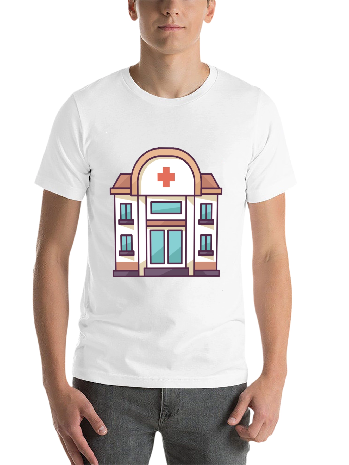 Hospital Graphic Tee - Black Cotton T-Shirt - 14