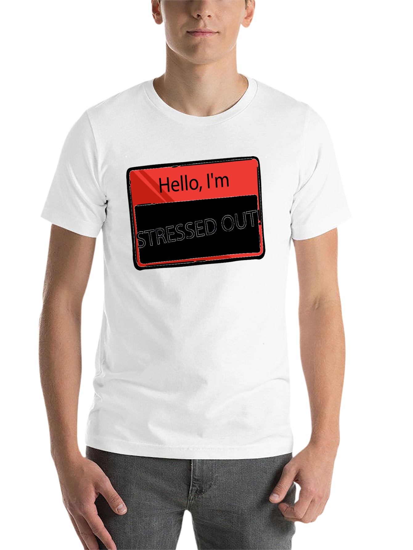 Black Stressed Out T-Shirt - Funny Graphic Tee view 14