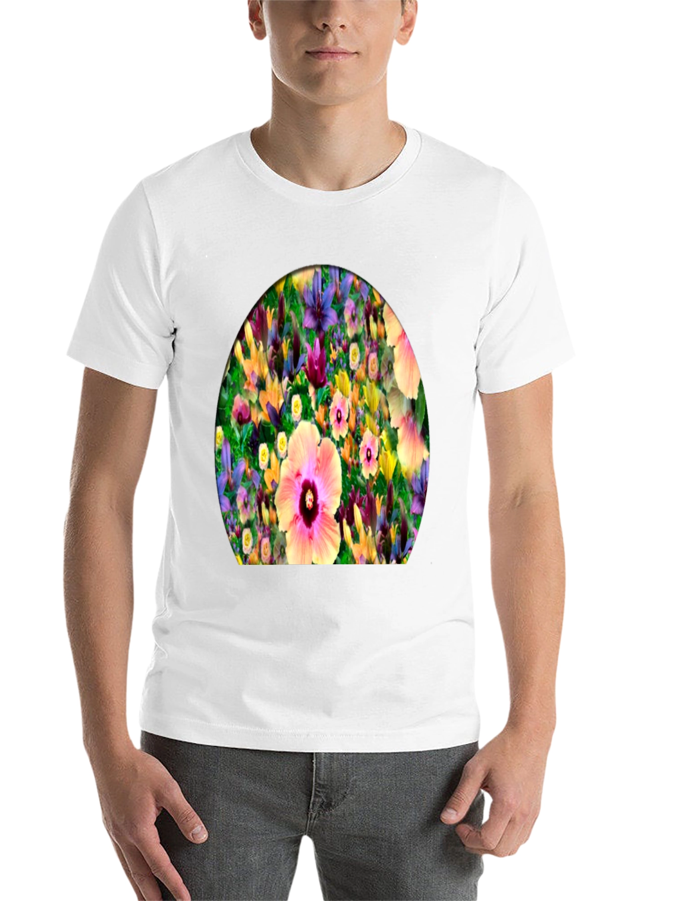 Black Floral Print Crew Neck T-Shirt view 14