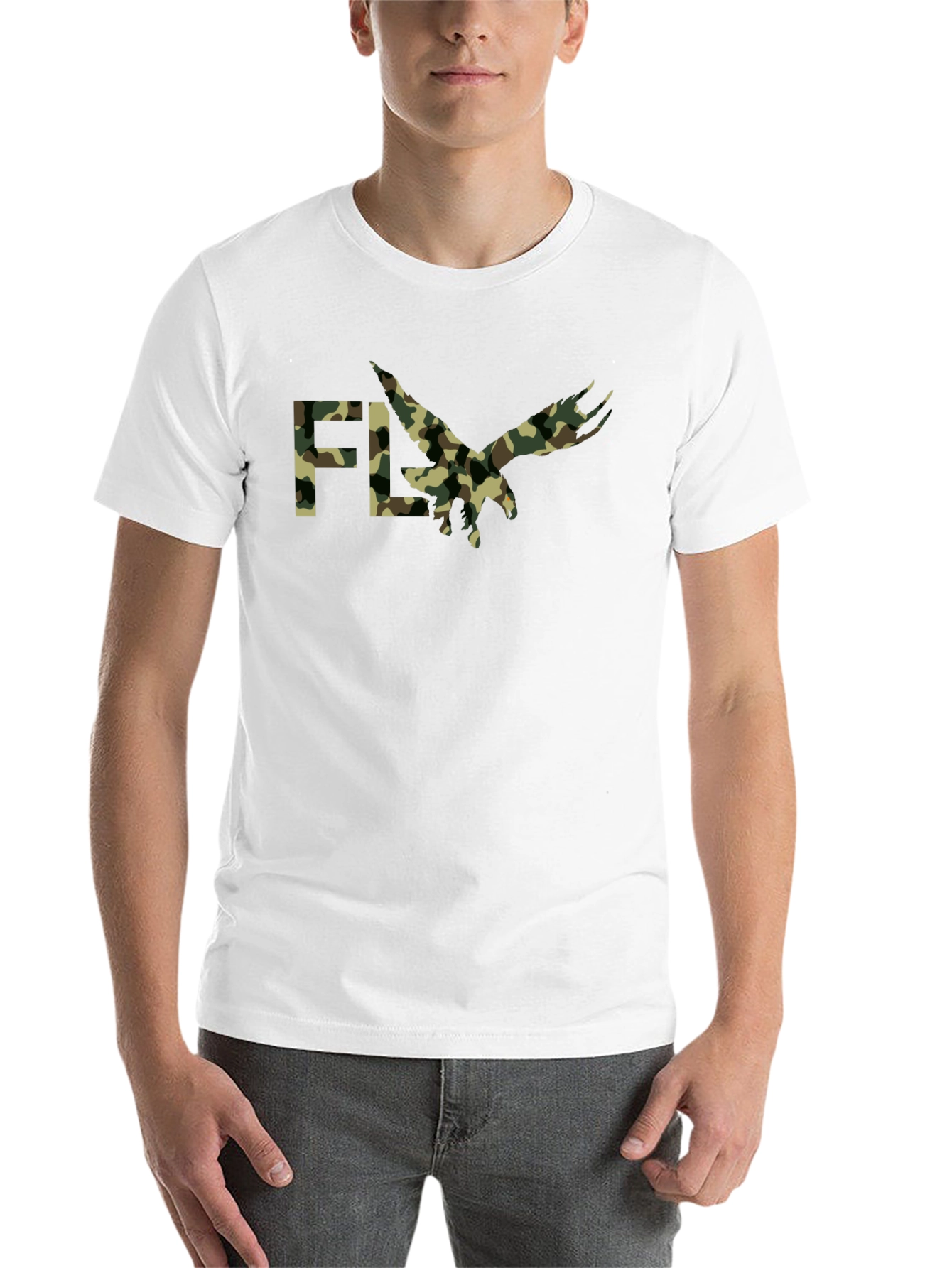 Black Camouflage FLY Eagle Graphic T-Shirt view 14