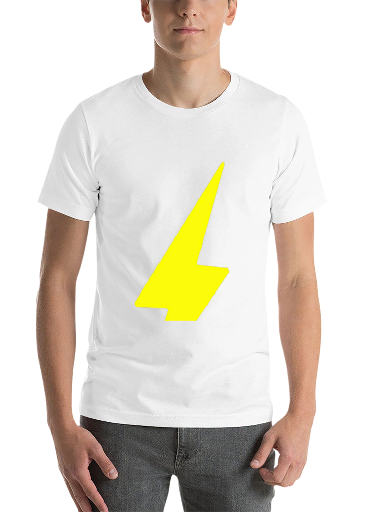 Black Black T-Shirt with Yellow Lightning Bolt Graphic view 14