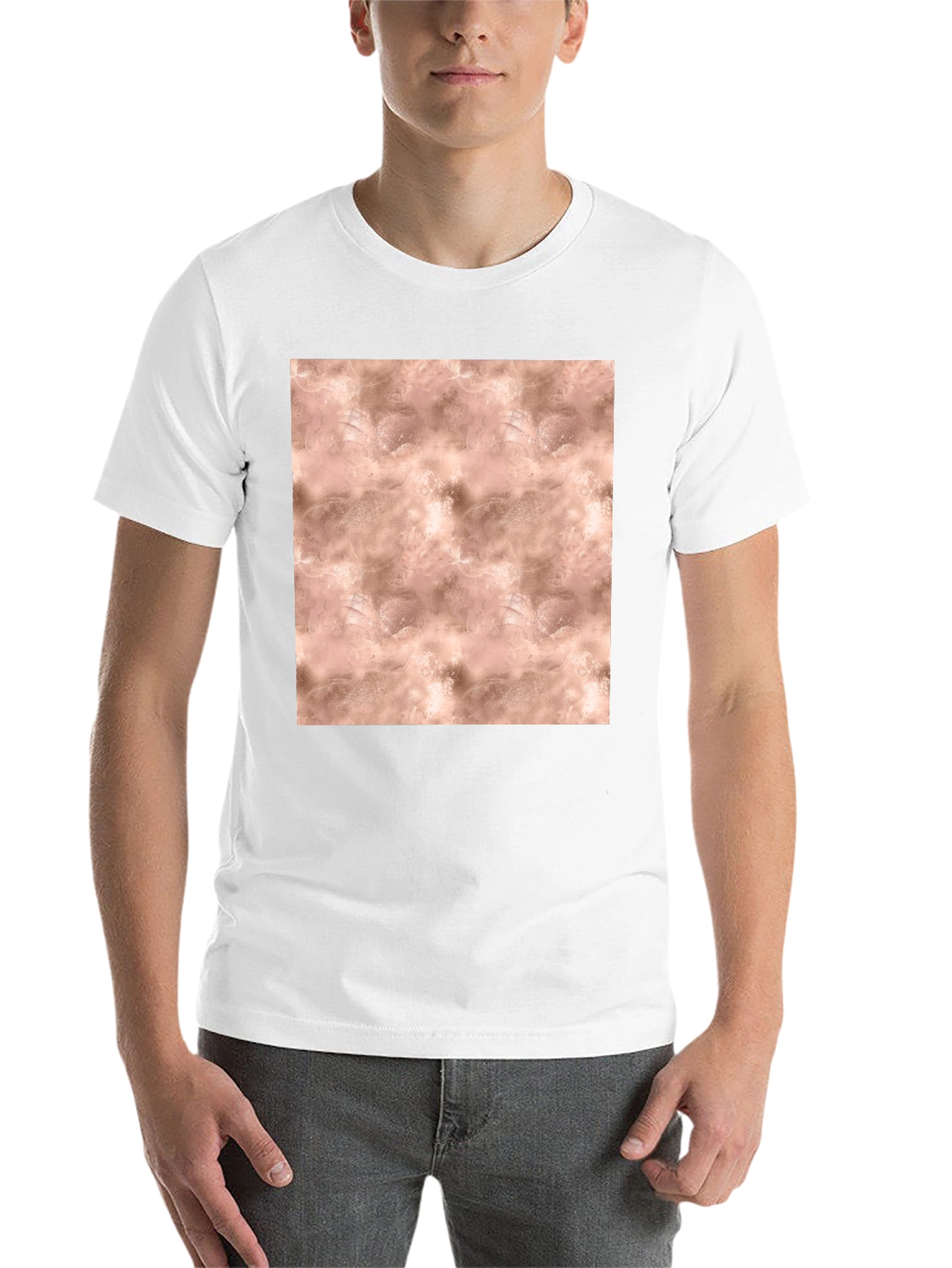 Black Abstract Blush Pattern T-Shirt view 14