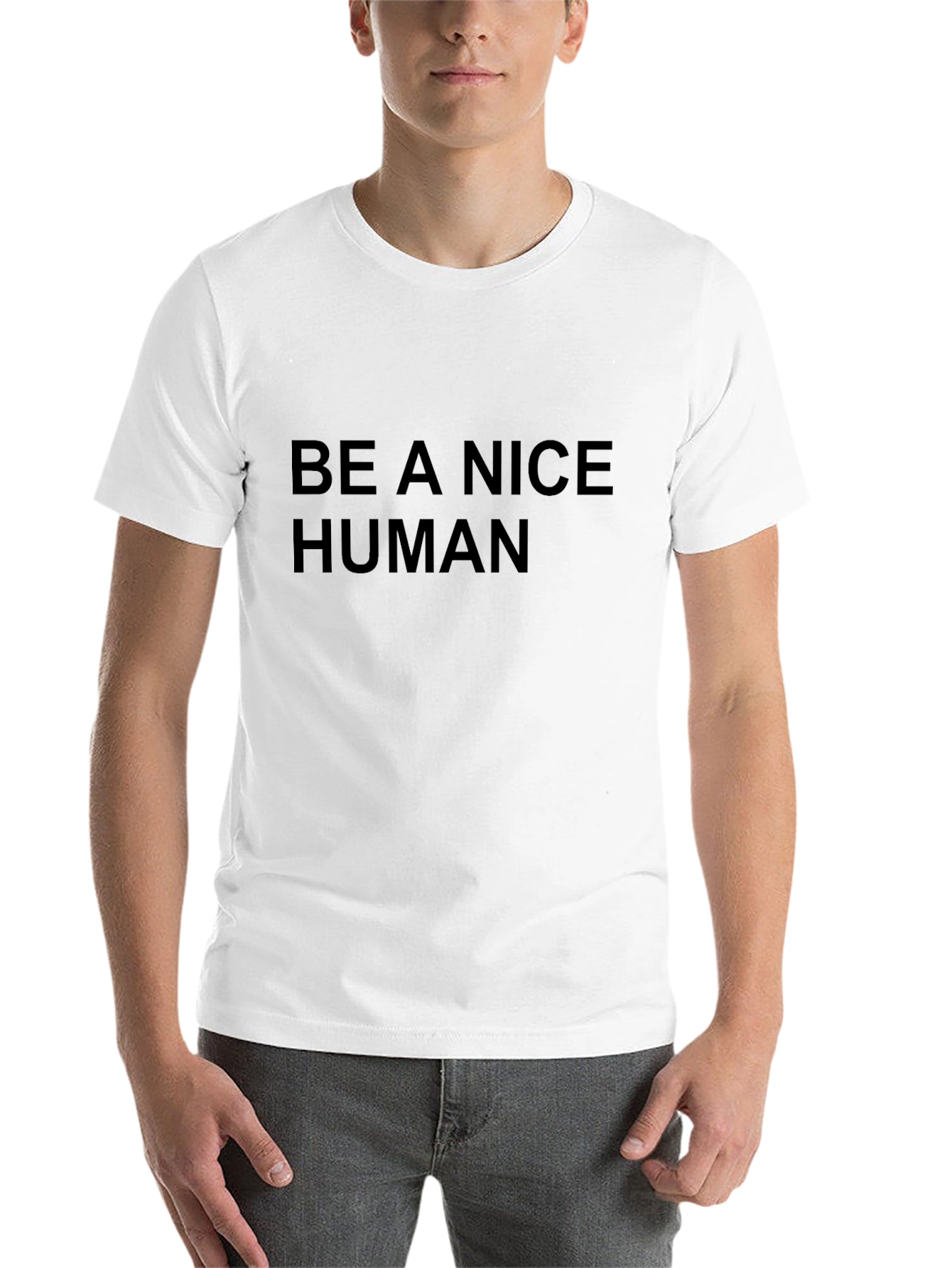 Black Be A Nice Human Black T-Shirt view 14