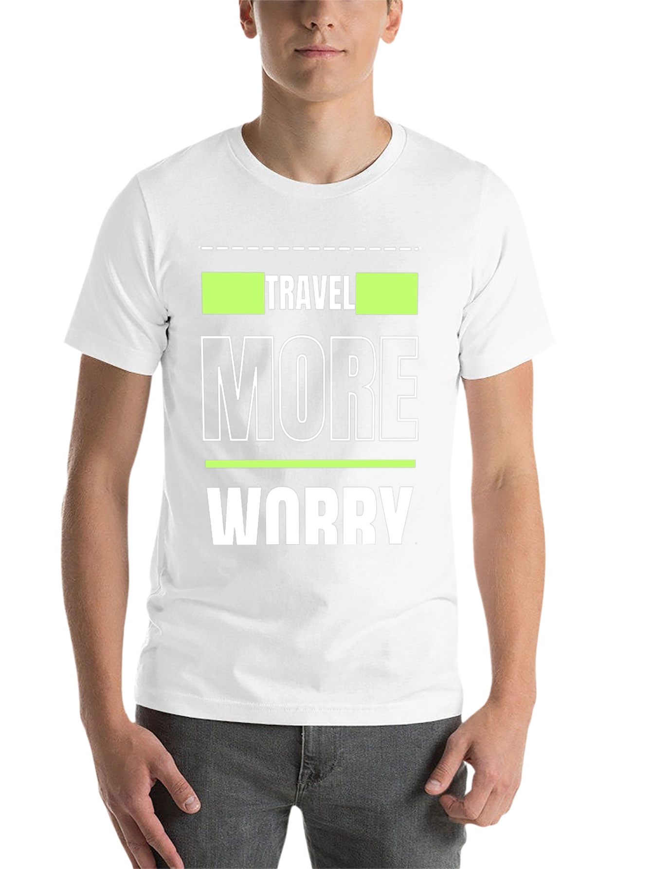 Black Travel More Worry Less Graphic Tee - Black Cotton T-Shirt view 14