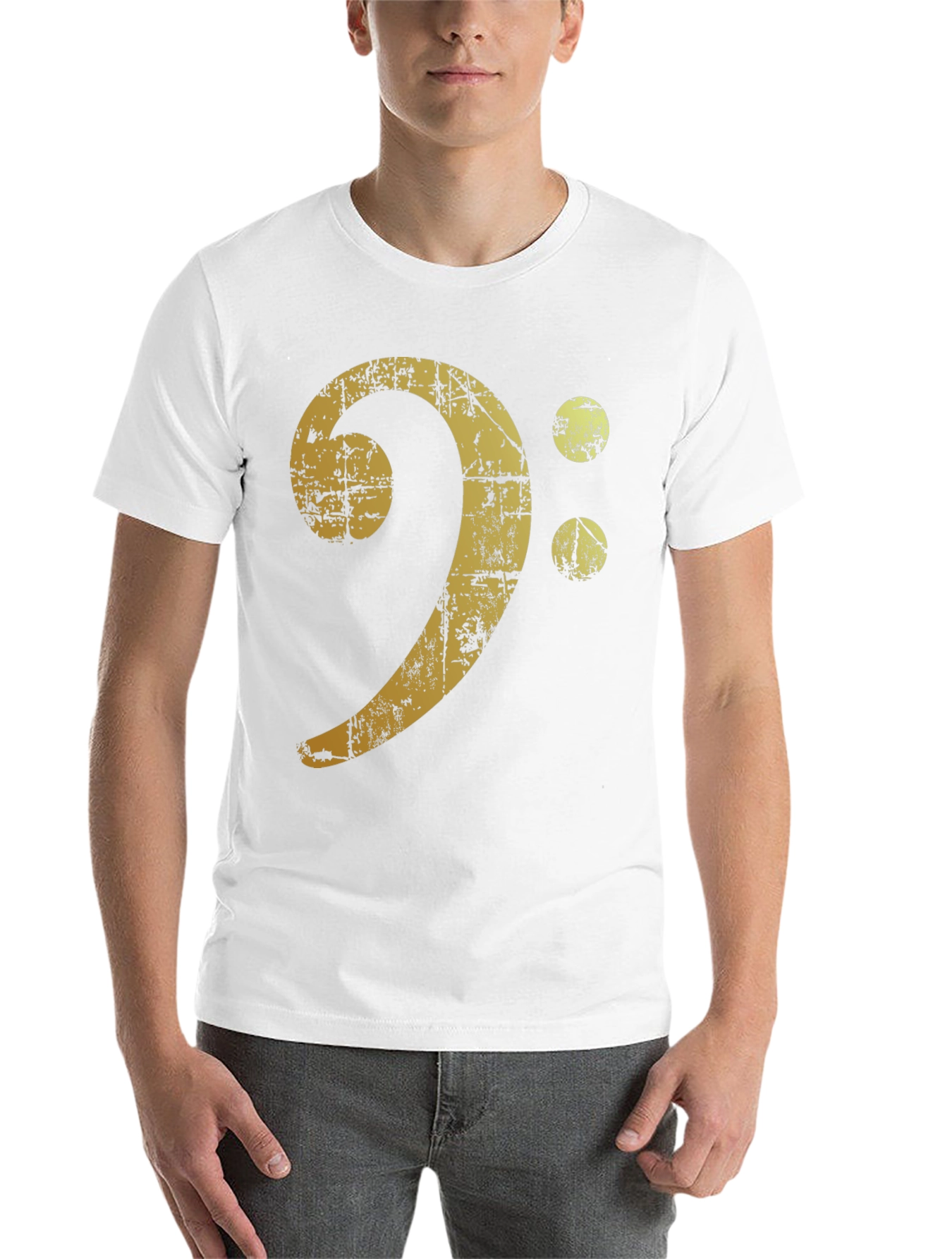 Black Vintage Bass Clef Graphic T-Shirt view 14