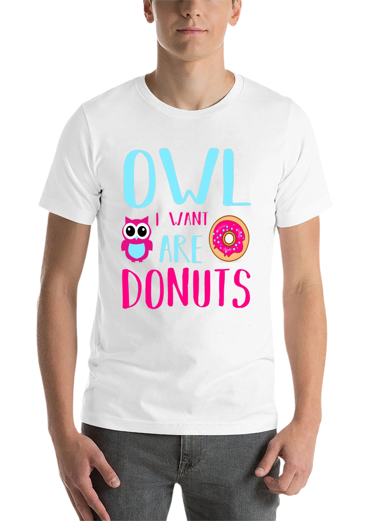 Black Owl I Want Are Donuts Funny Graphic T-Shirt view 14