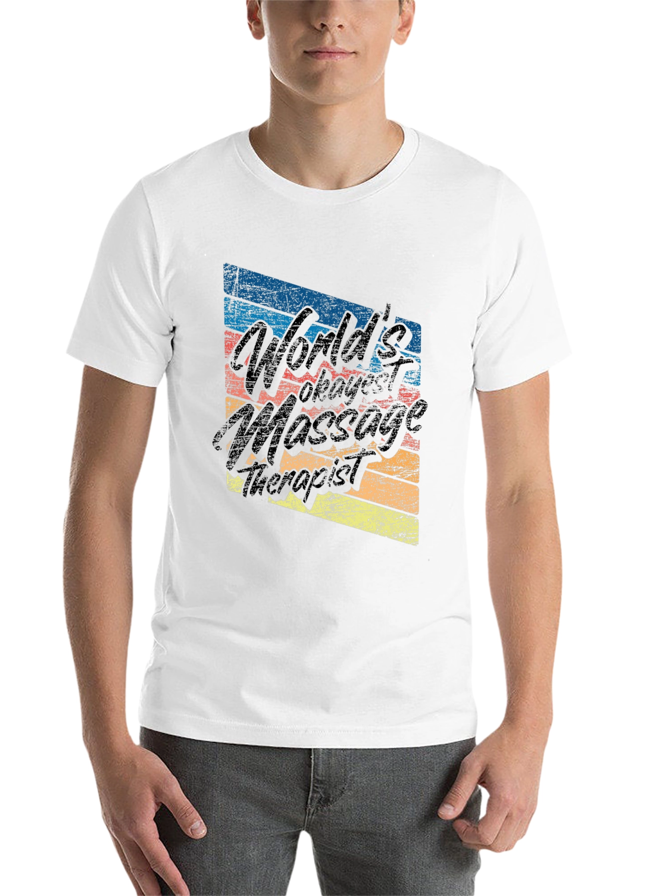 Black Retro Massage Therapist T-Shirt view 14