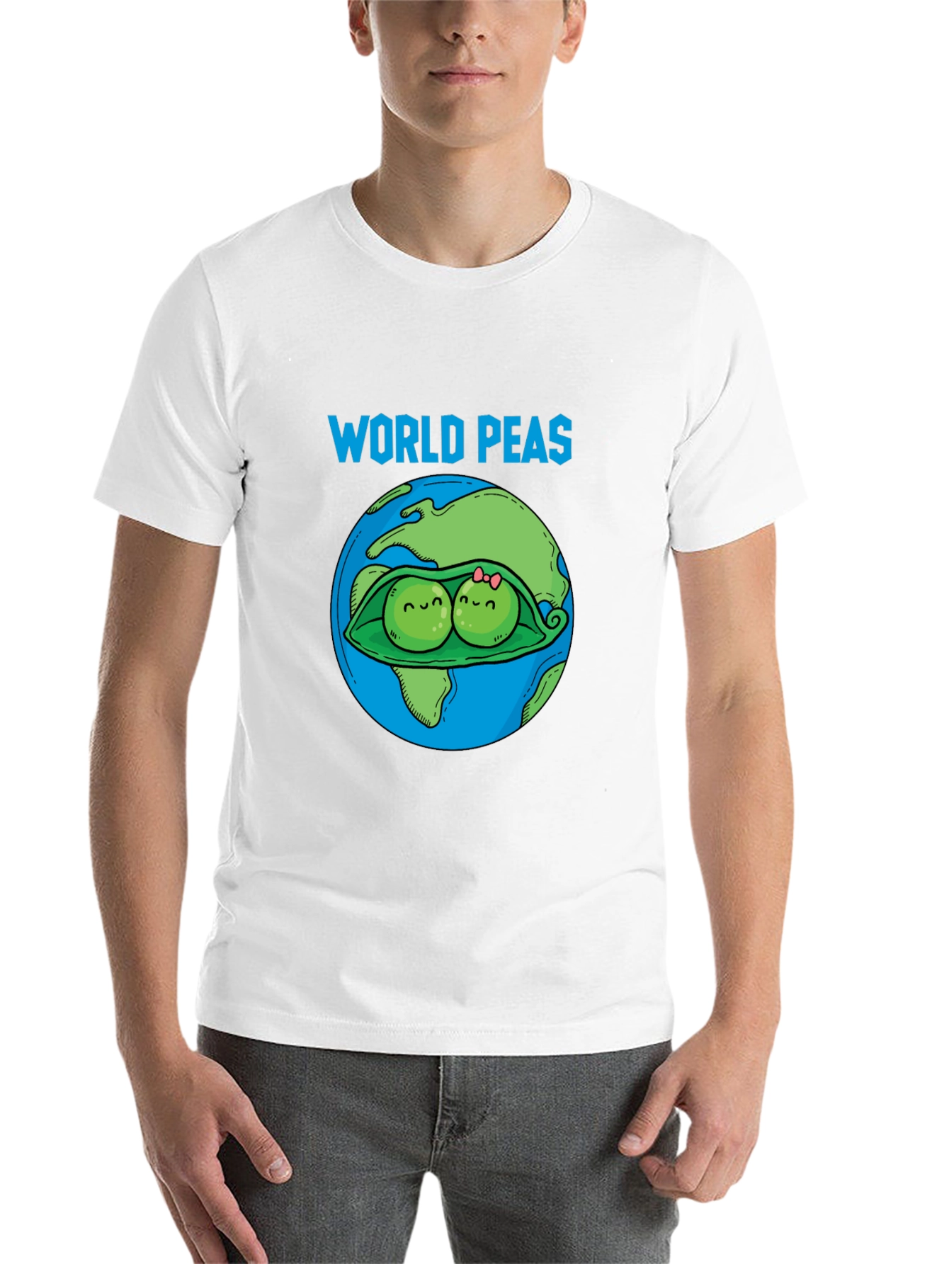 Black World Peas Graphic T-Shirt - Funny Earth Day Tee view 14