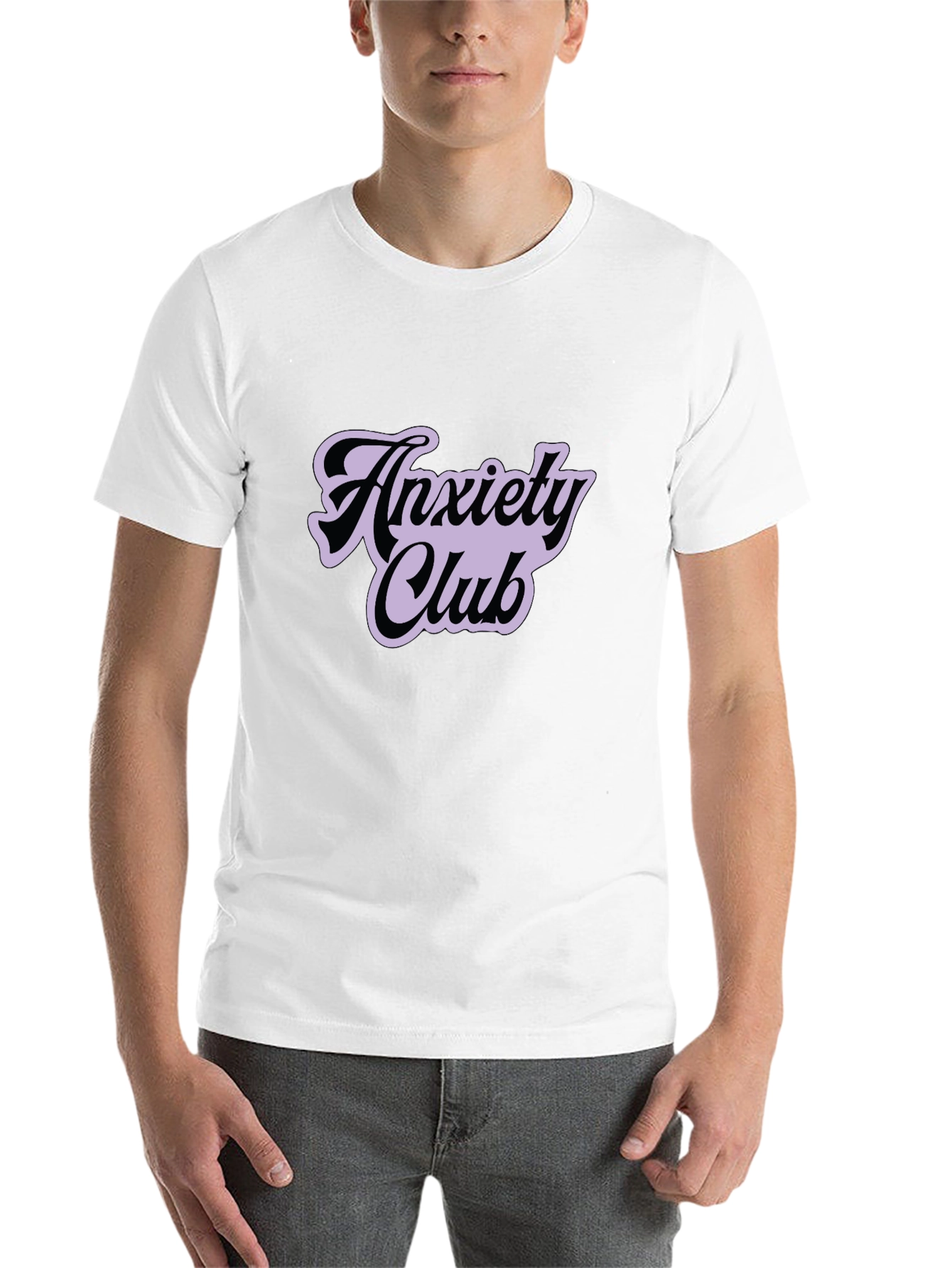 Black Anxiety Club Graphic Tee - Black Casual T-Shirt view 14