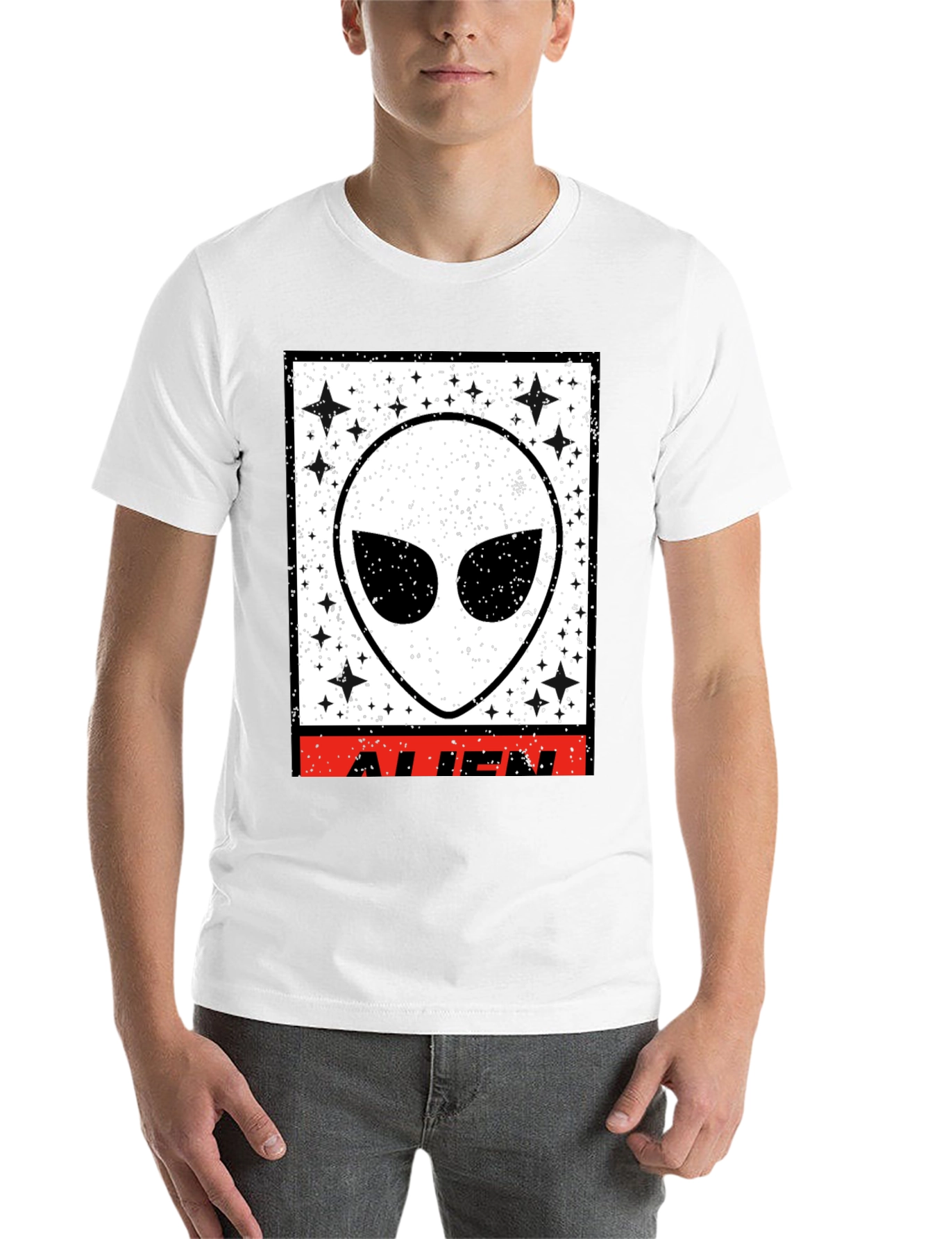 Black Black Alien Graphic T-Shirt view 14
