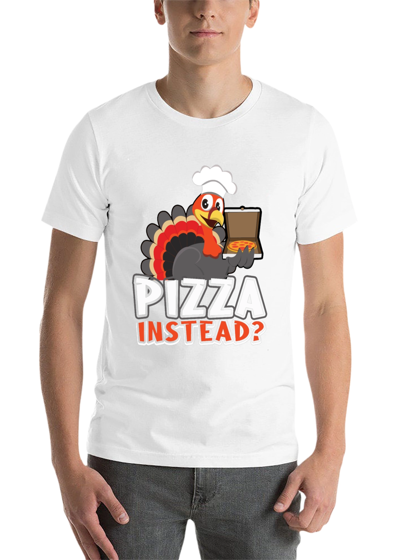 Black Pizza Instead? Turkey Graphic Tee view 14