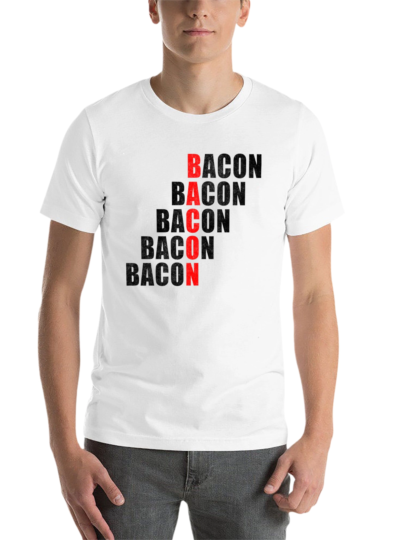 Black Bacon Lover Graphic T-Shirt - Funny Food Tee view 14