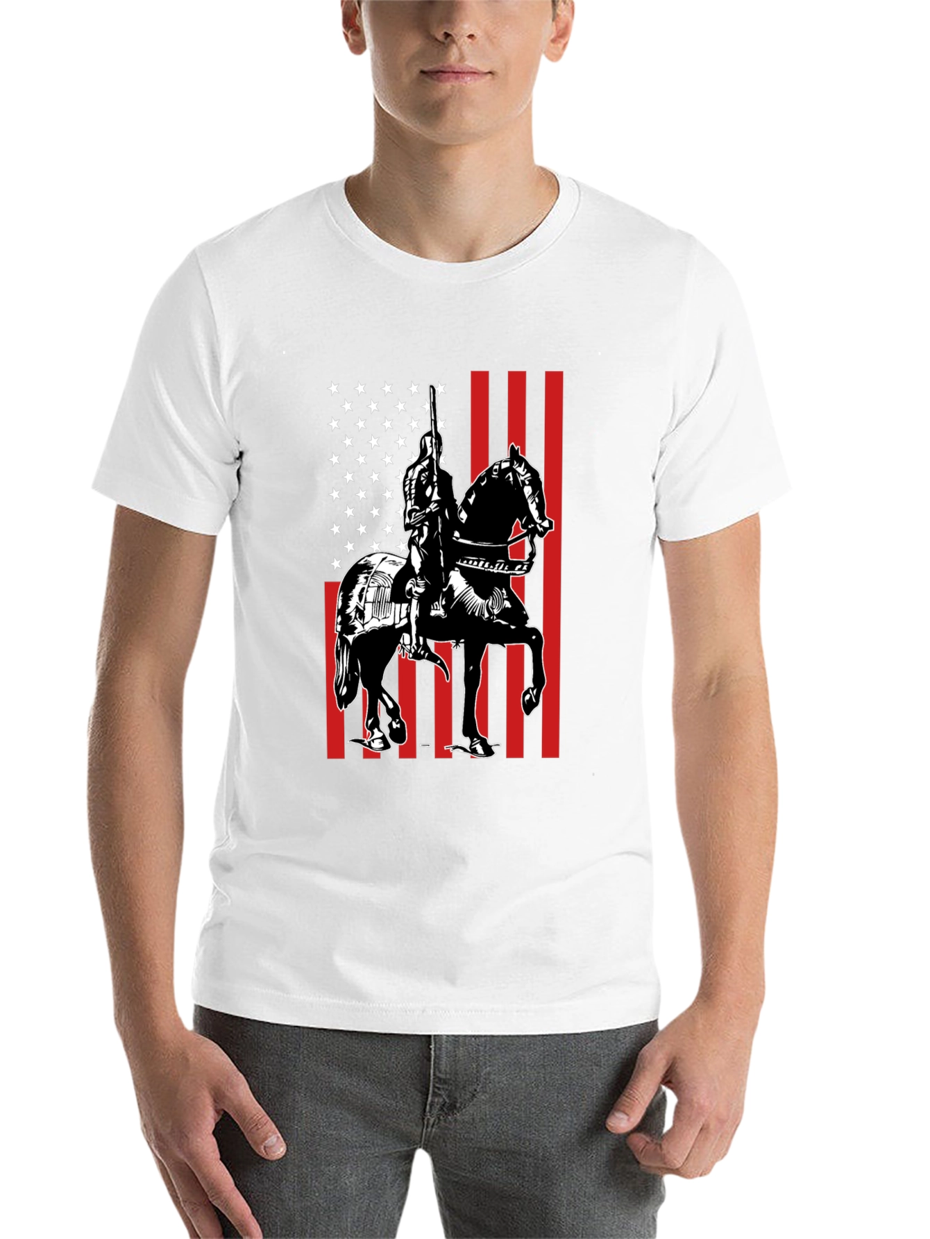 Black American Knight T-Shirt view 14