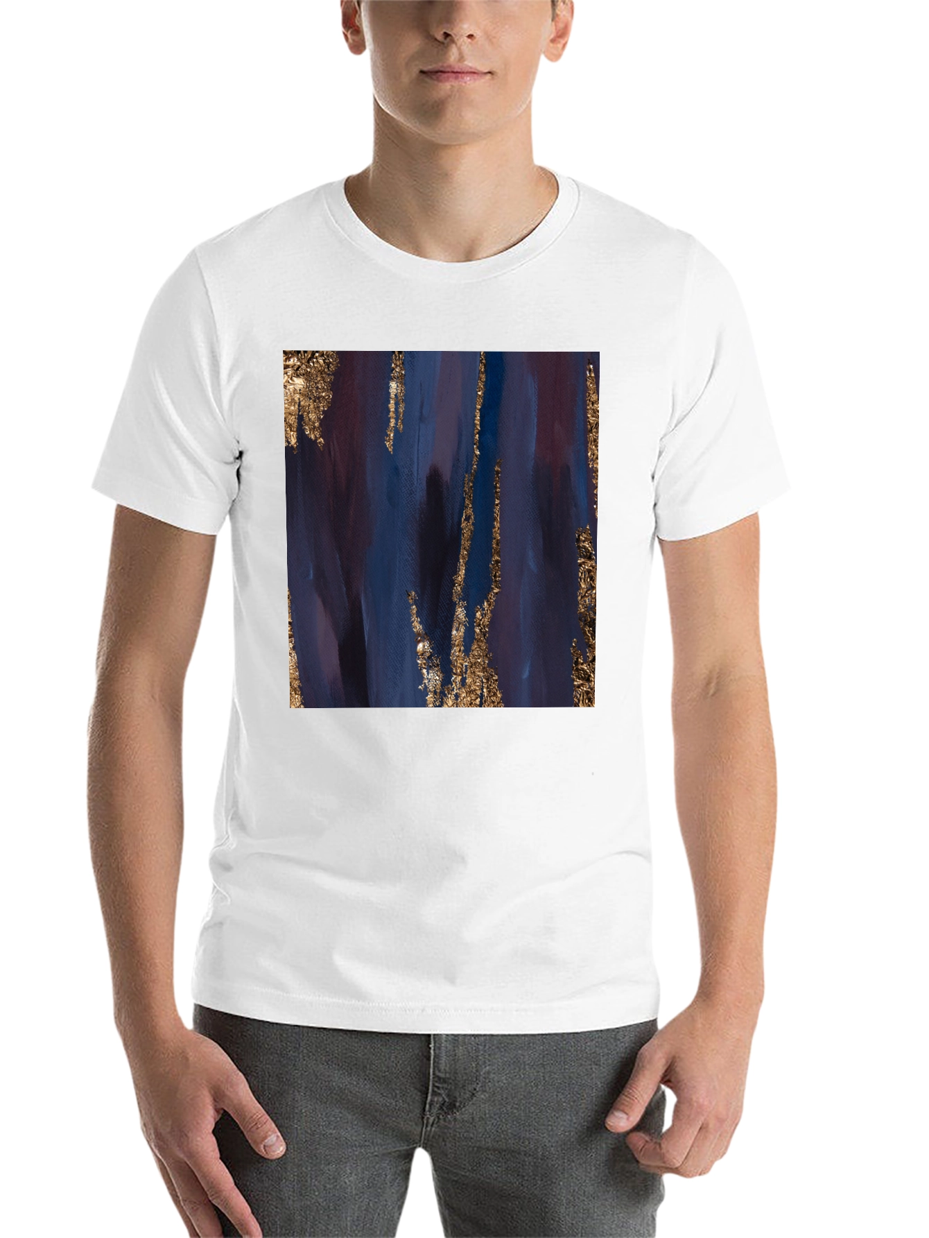 Black Abstract Art Tee - Black Cotton Blend view 14