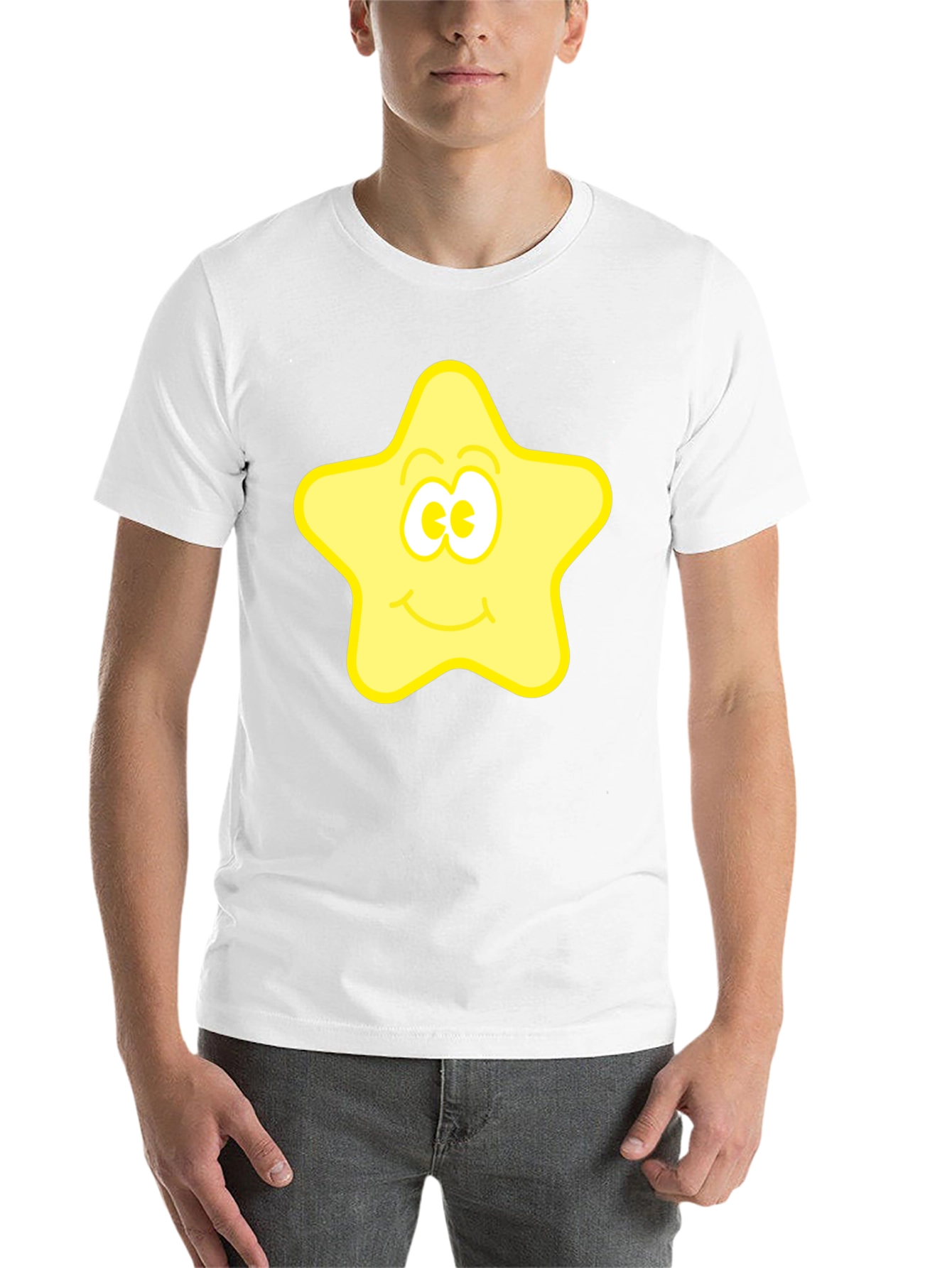 Black Happy Star Graphic Black T-Shirt view 14