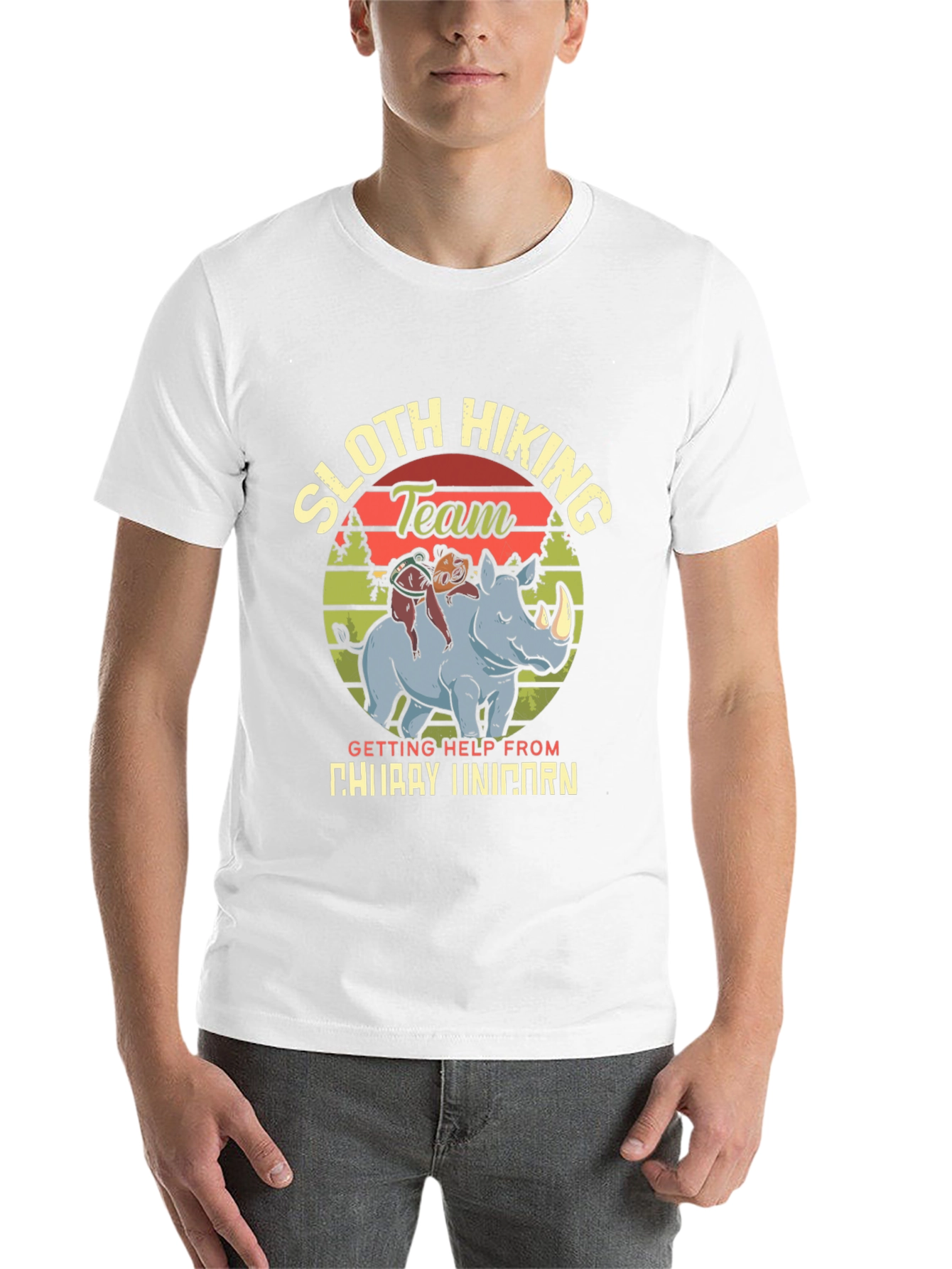 Black Sloth Hiking Team 'Chubby Unicorn' T-Shirt view 14
