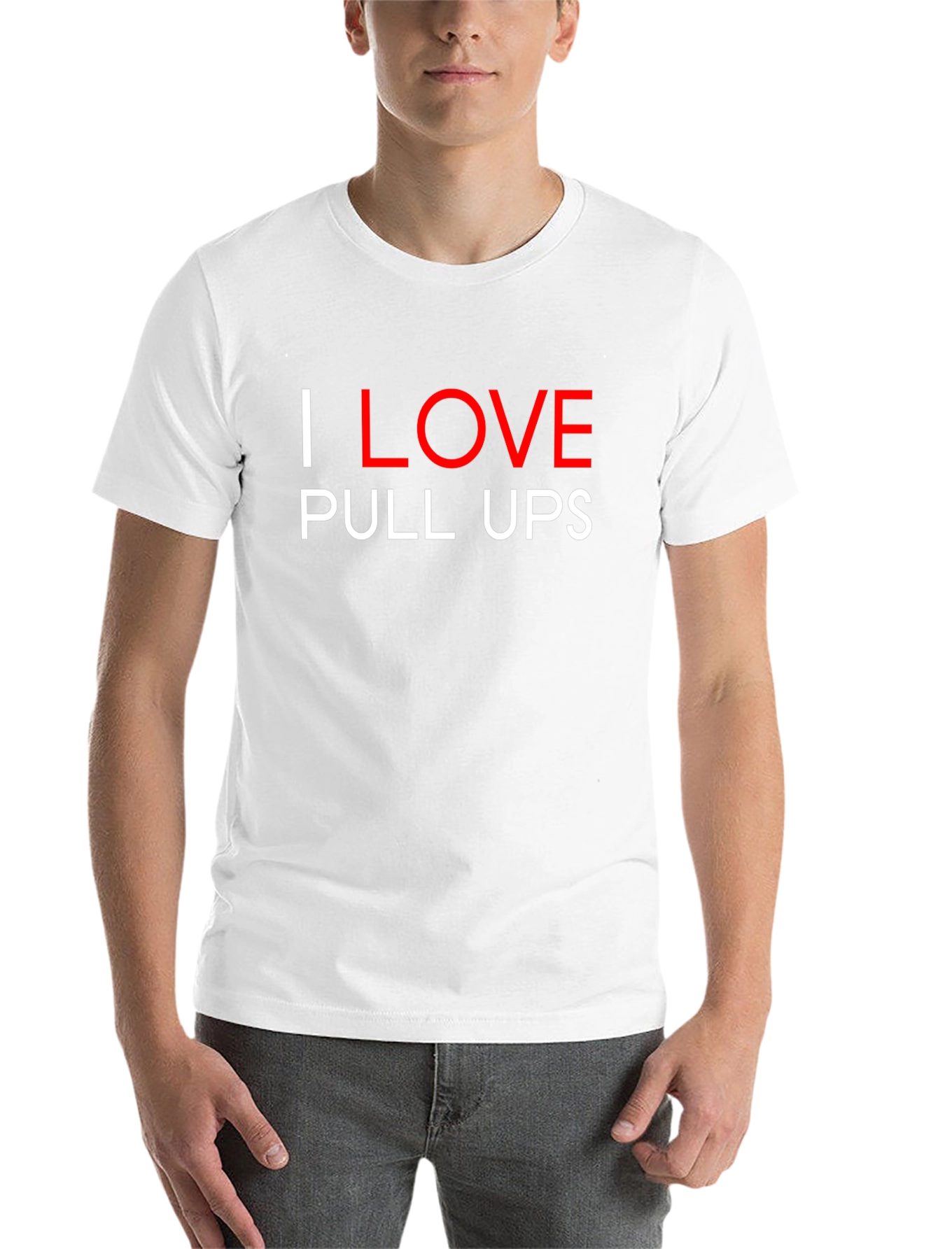 Black I Love Pull Ups Graphic Tee Black Cotton view 14