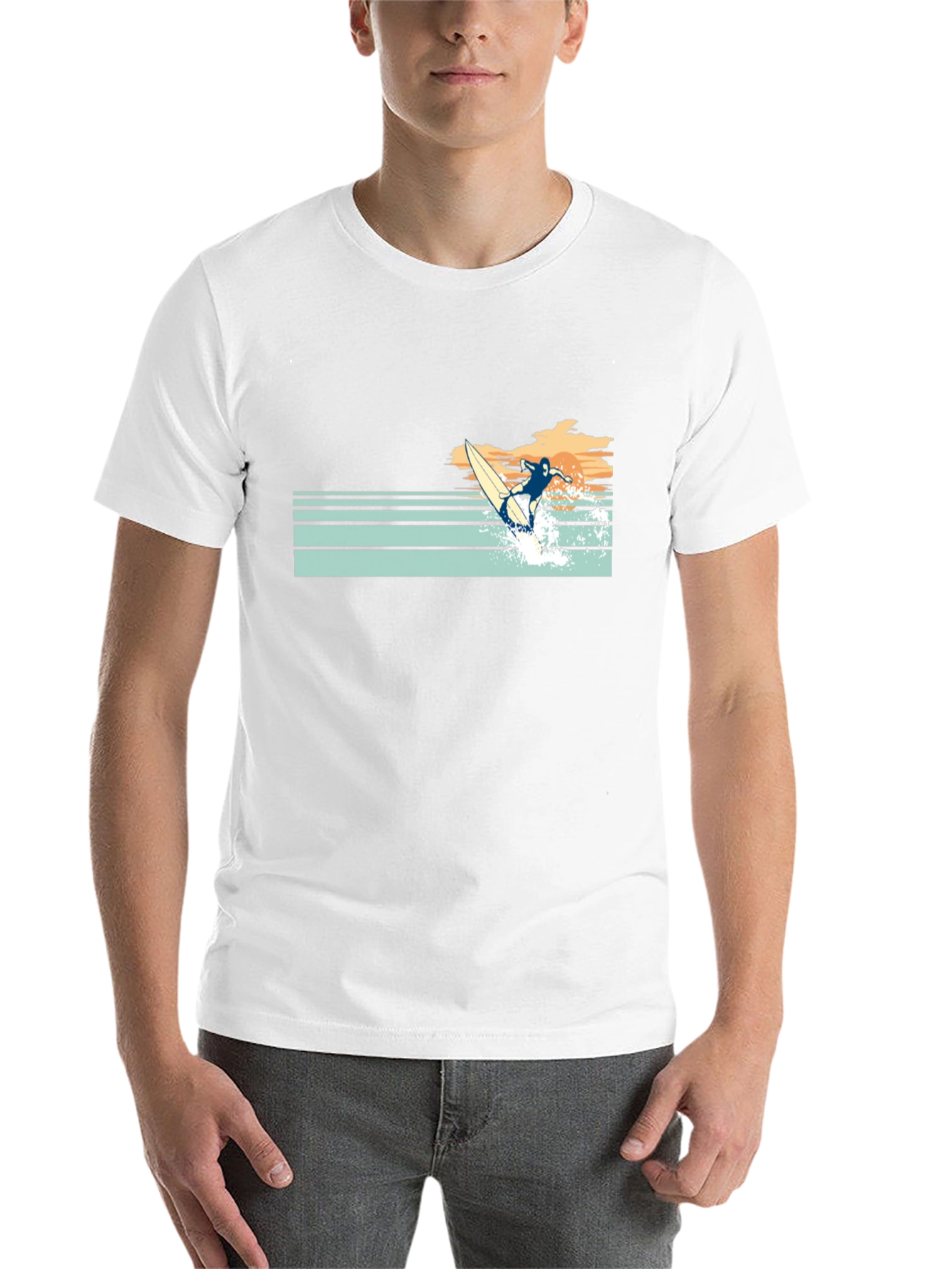 Black Retro Surfer Graphic Tee - Black view 14