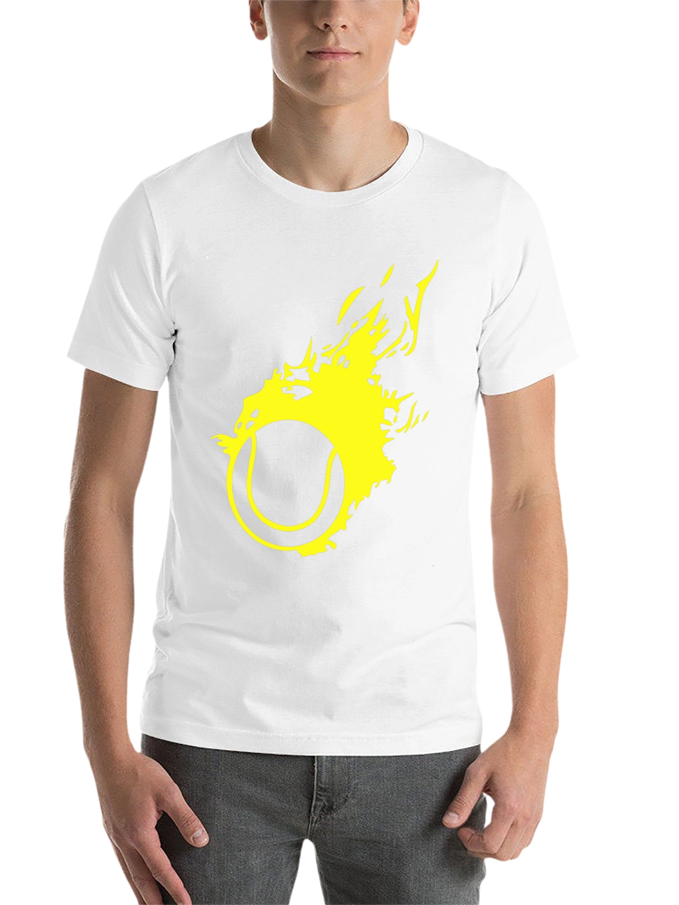 Black Fiery Tennis Ball Graphic T-Shirt view 14