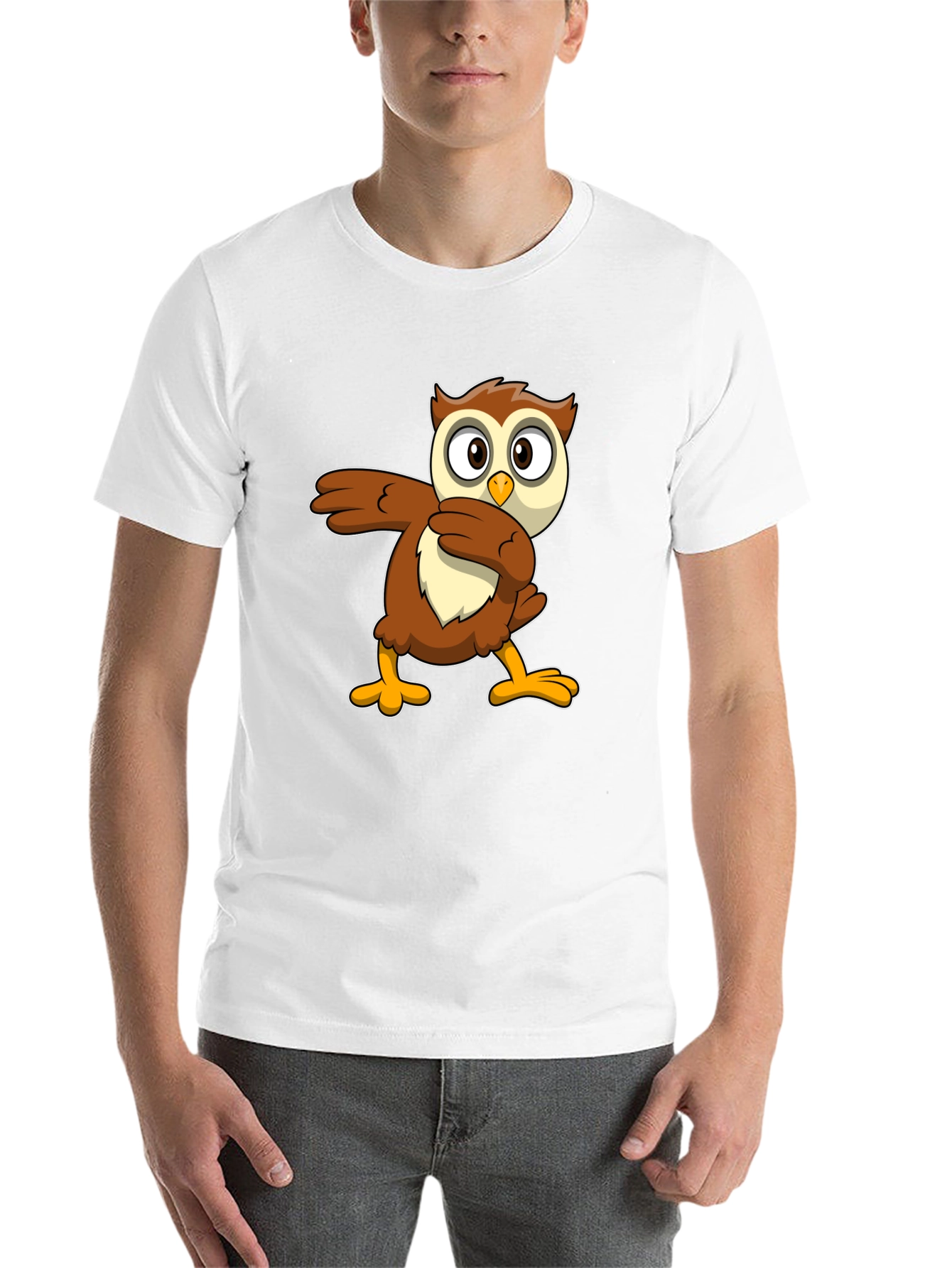 Black Funny Owl Dab Dance Graphic T-Shirt view 14