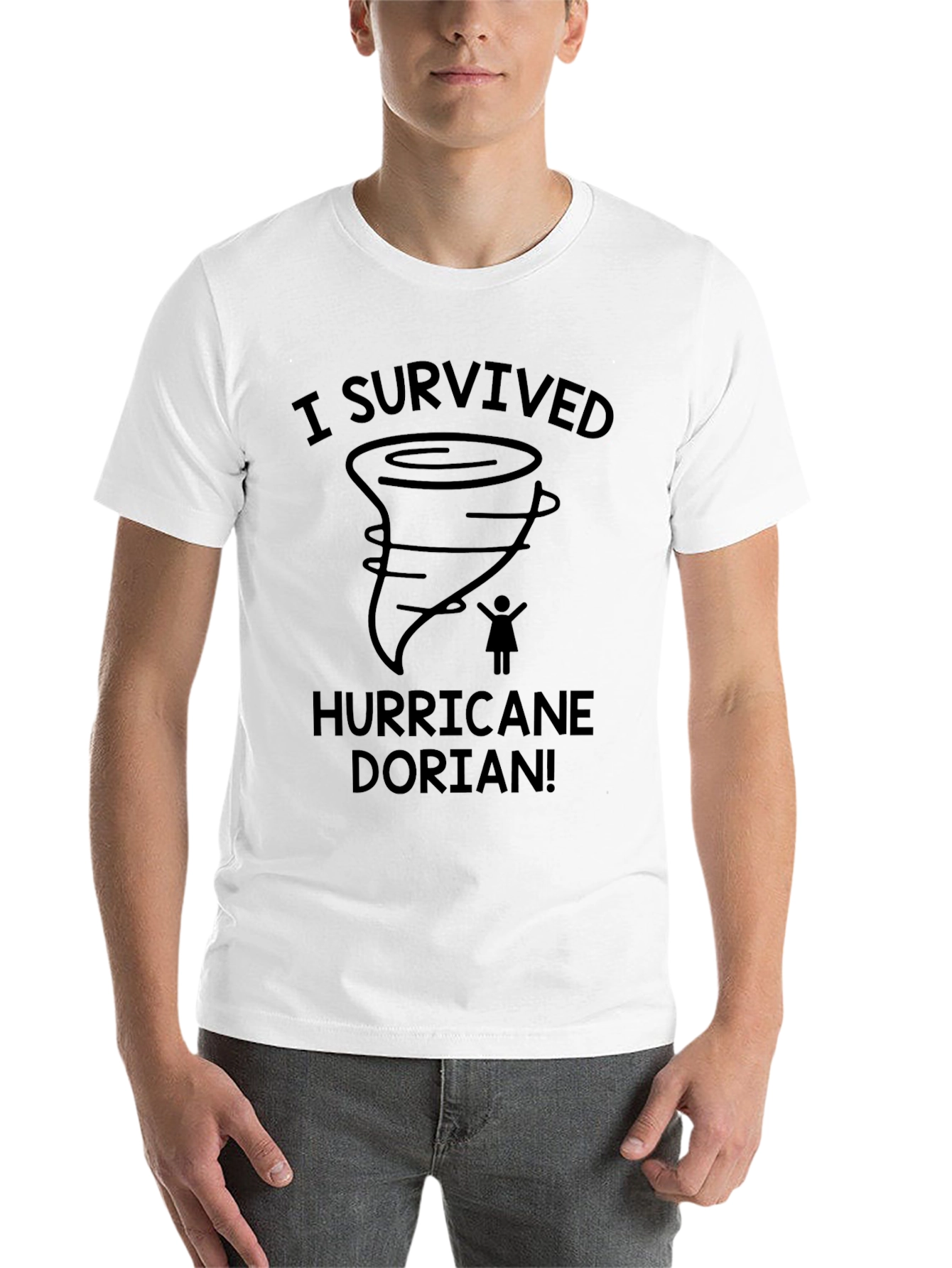 Black I Survived Hurricane Dorian T-Shirt view 14
