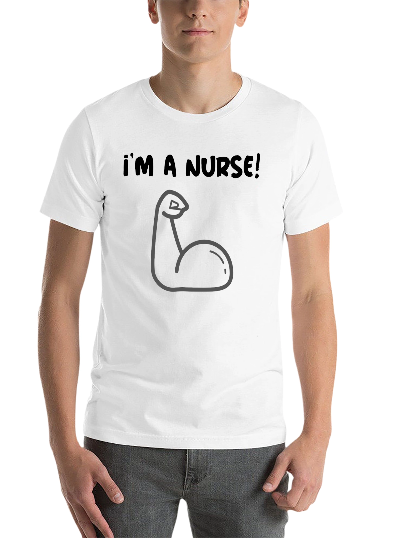 Black Funny Nurse Muscle Graphic Tee - Black view 14