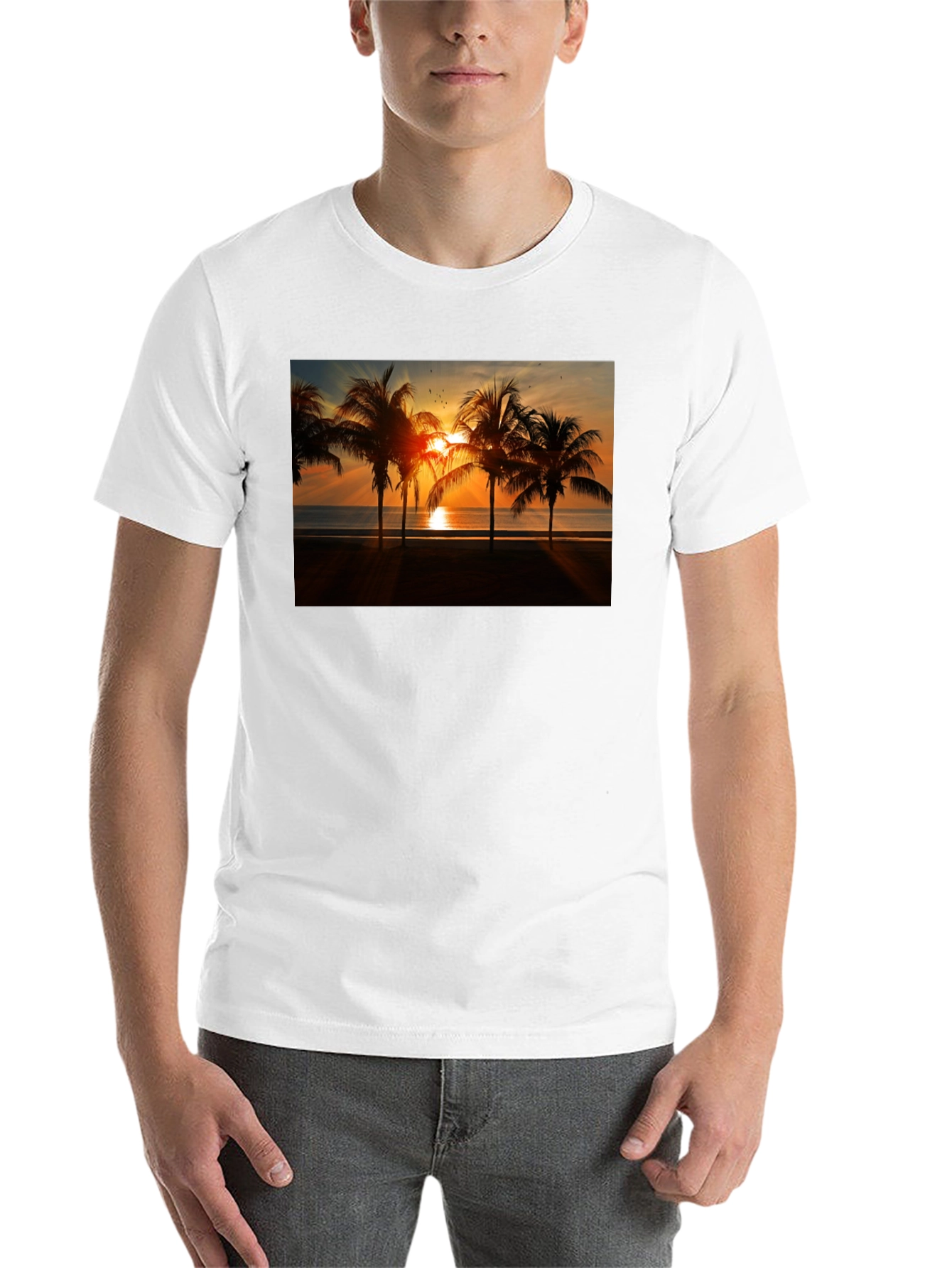 Black Sunset Palm Tree Graphic Tee view 14