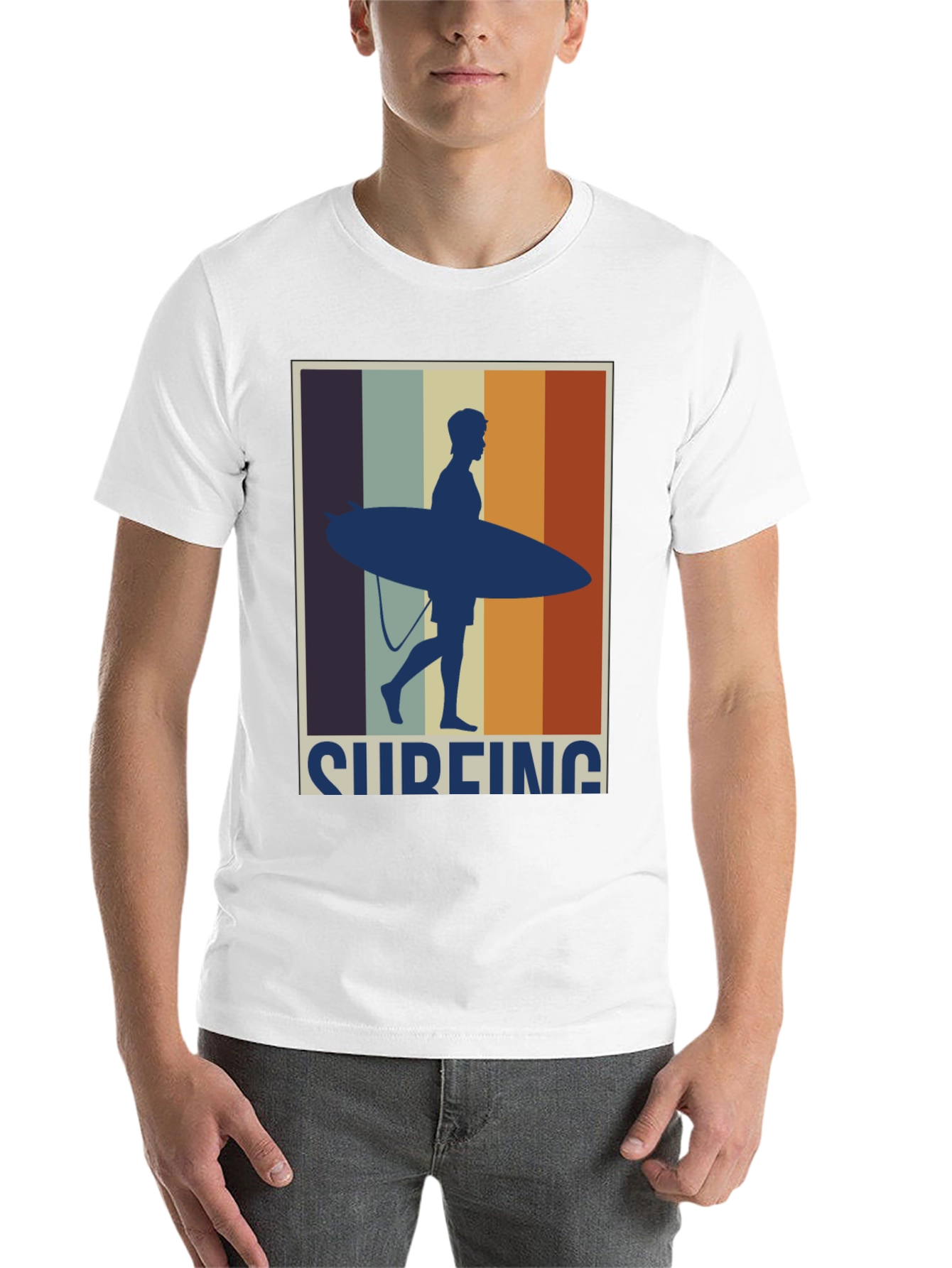 Black Surfing Retro T-Shirt - Stylish Graphic Tee view 14