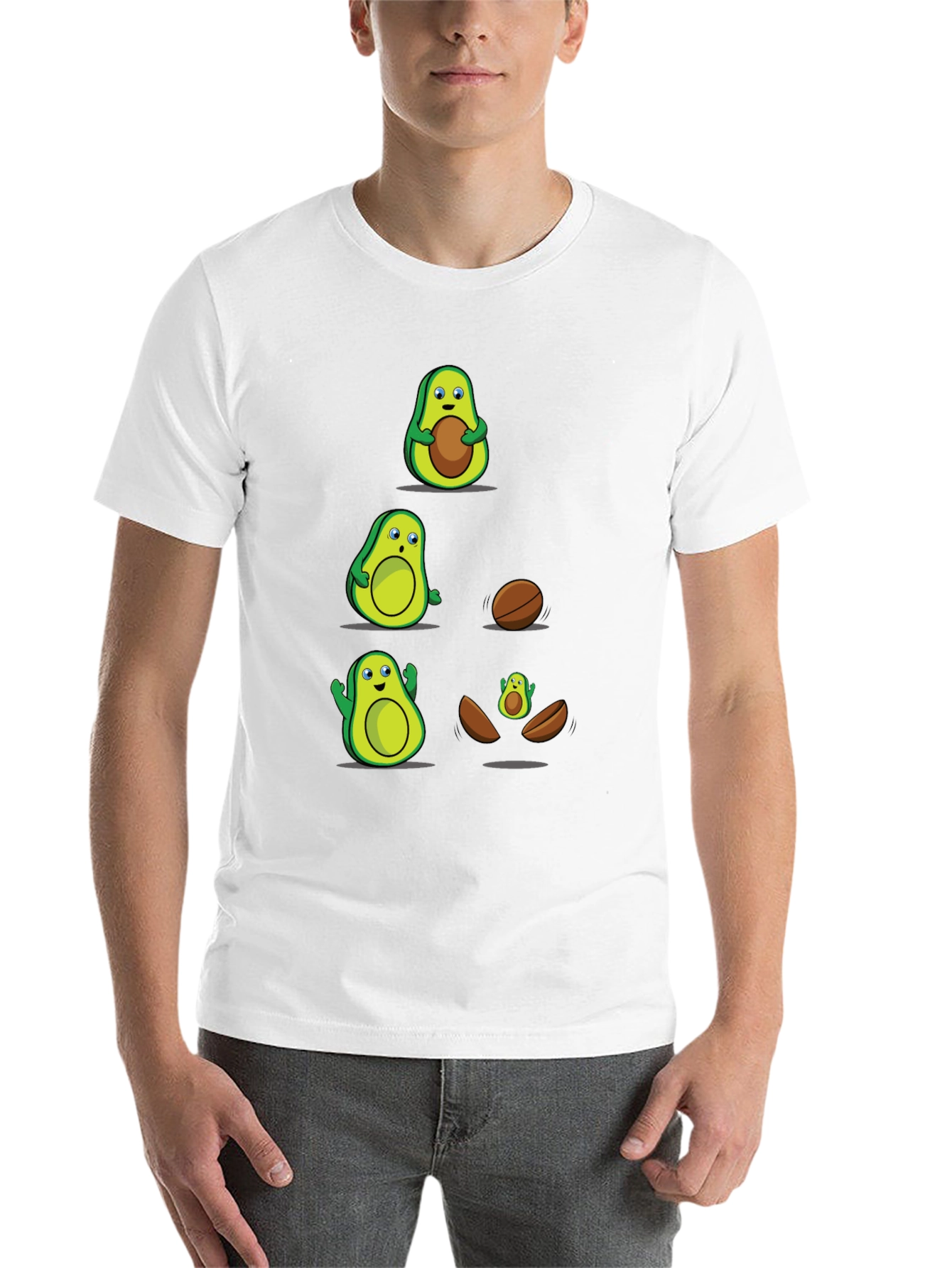 Black Funny Avocado Evolution T-Shirt view 14