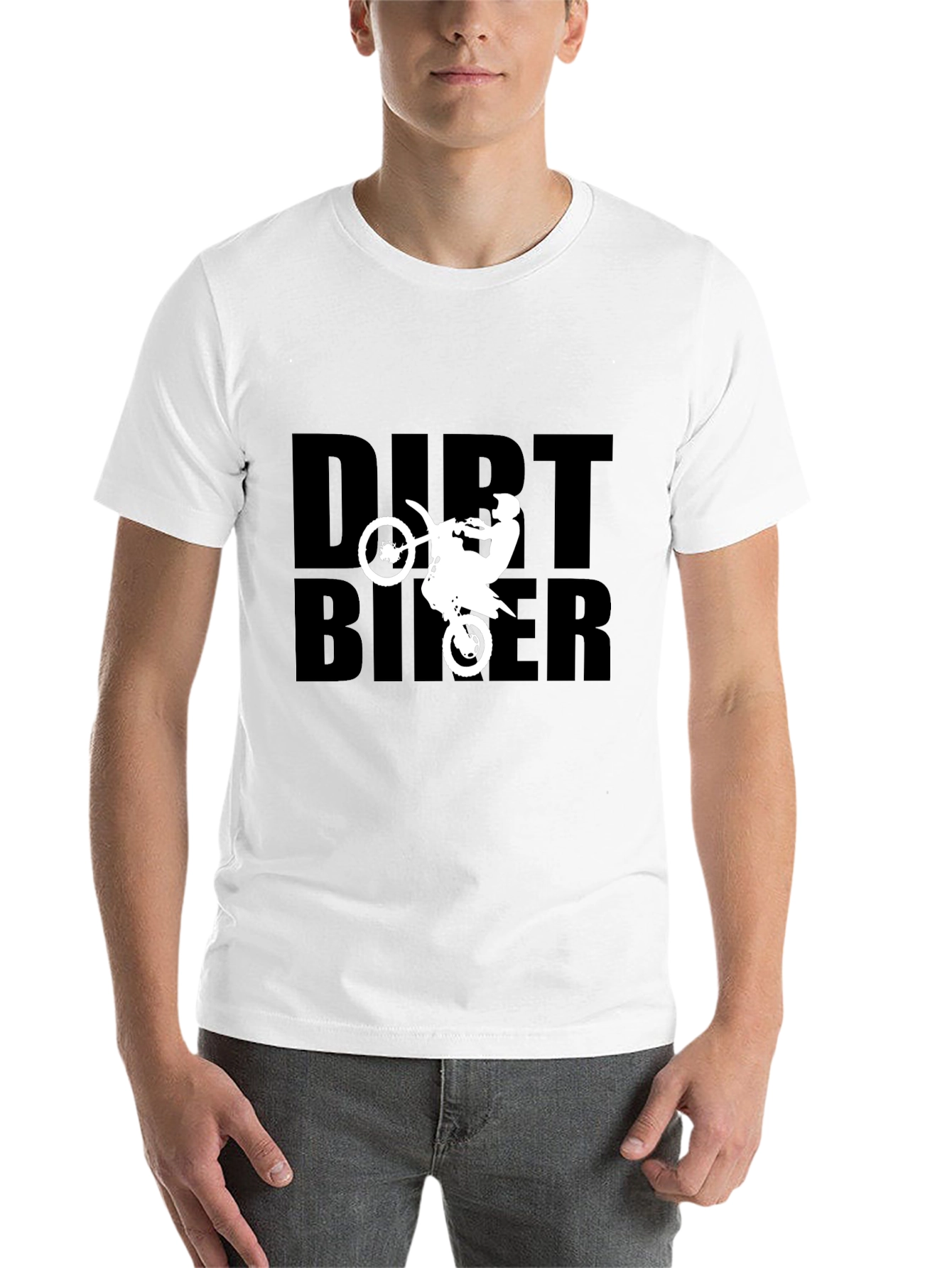 Black Dirt Biker Graphic Tee - Black Cotton T-Shirt view 14