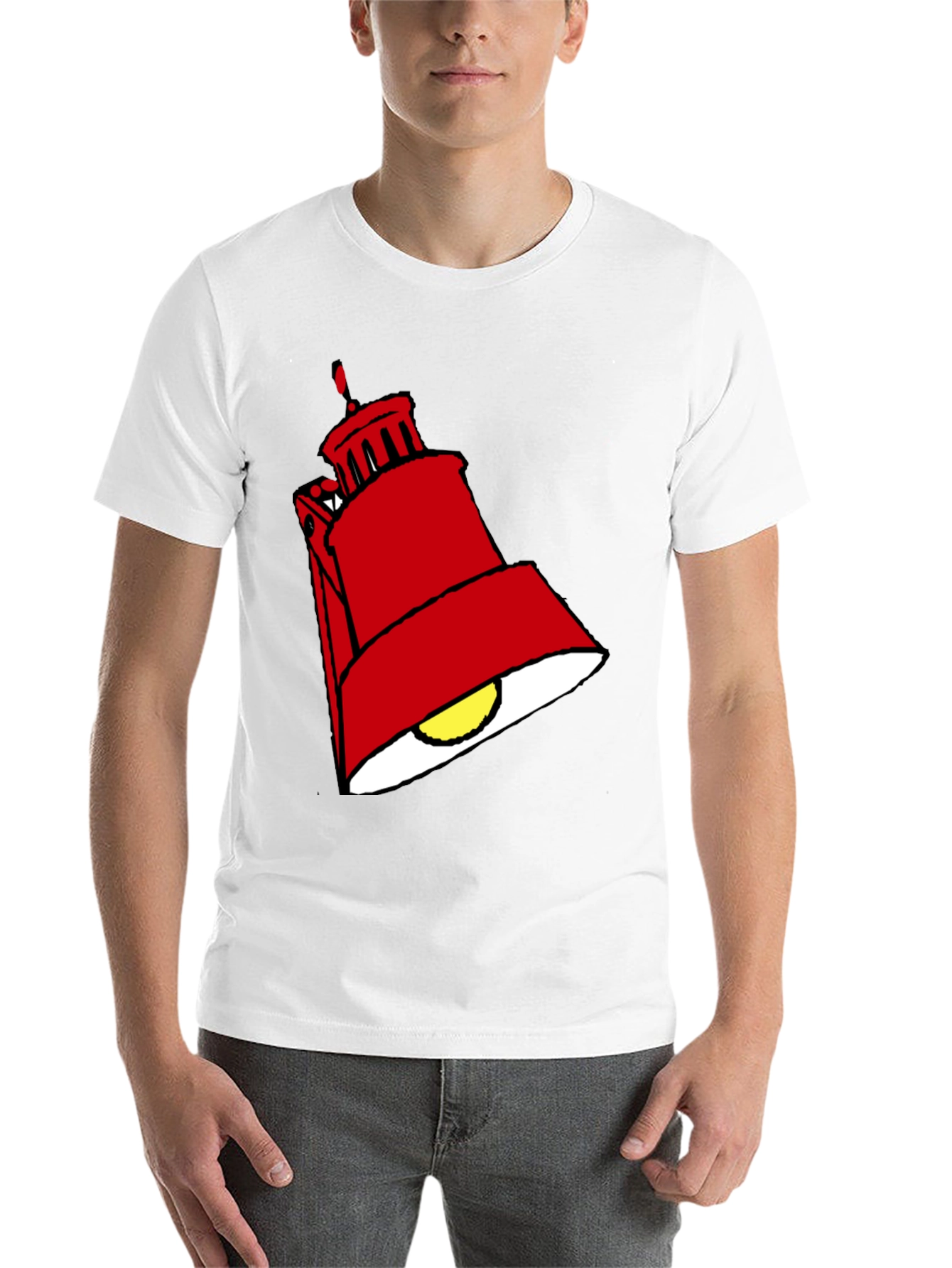 Black Red Lamp Graphic Black T-Shirt view 14
