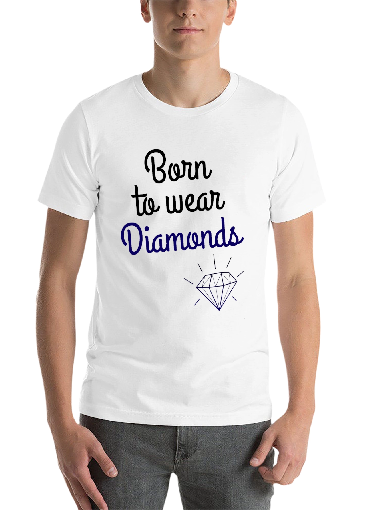 Black Born to Wear Diamonds Graphic Tee view 14