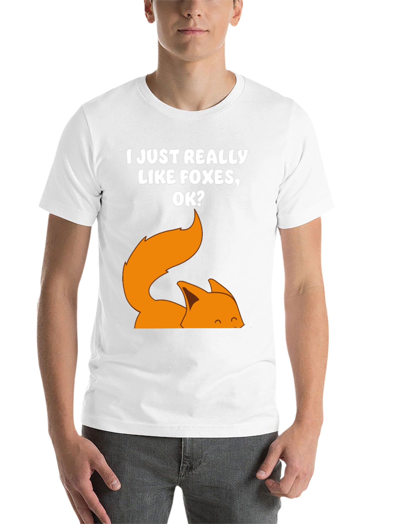 Black I Just Really Like Foxes OK? T-Shirt view 14