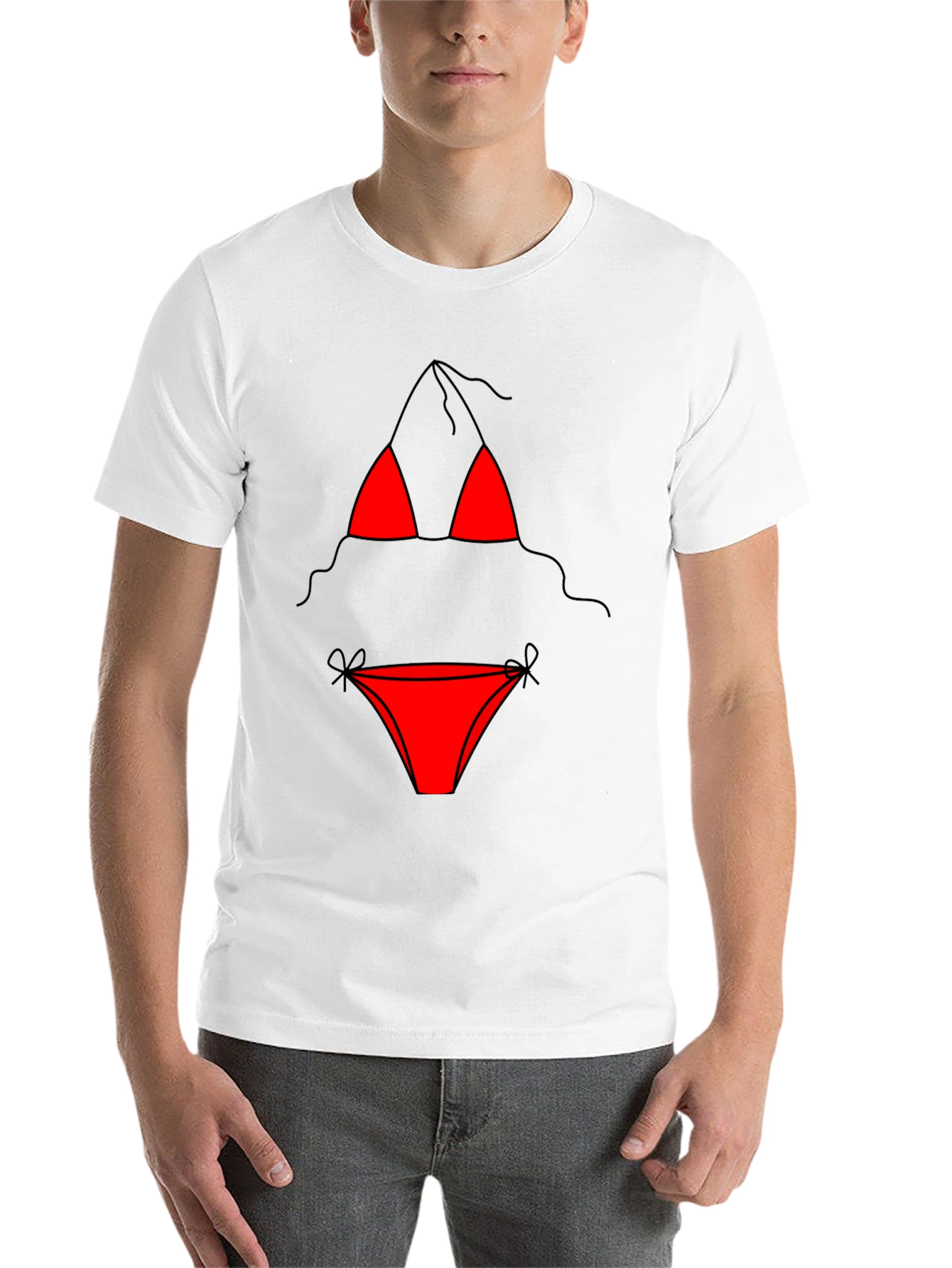 Black Funny Bikini T-Shirt - Novelty Graphic Tee view 14