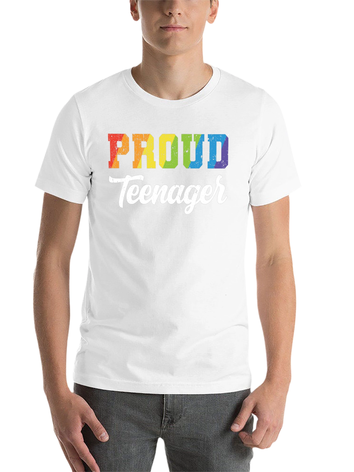 Proud Teenager Rainbow Graphic T-Shirt - 14
