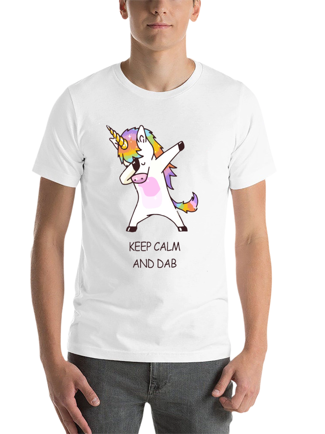Black Keep Calm and Dab Unicorn T-Shirt  view 14