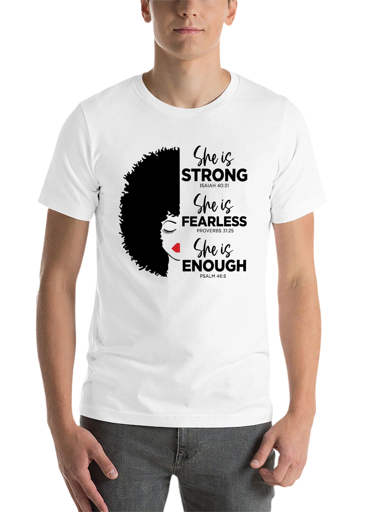 Black Empowered Woman T-Shirt: Strong, Fearless, Enough view 14