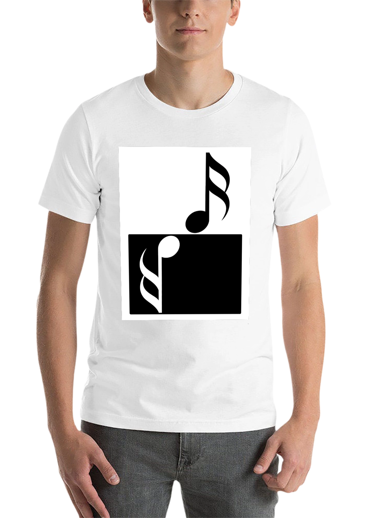 Black Music Notes Yin Yang T-Shirt view 14